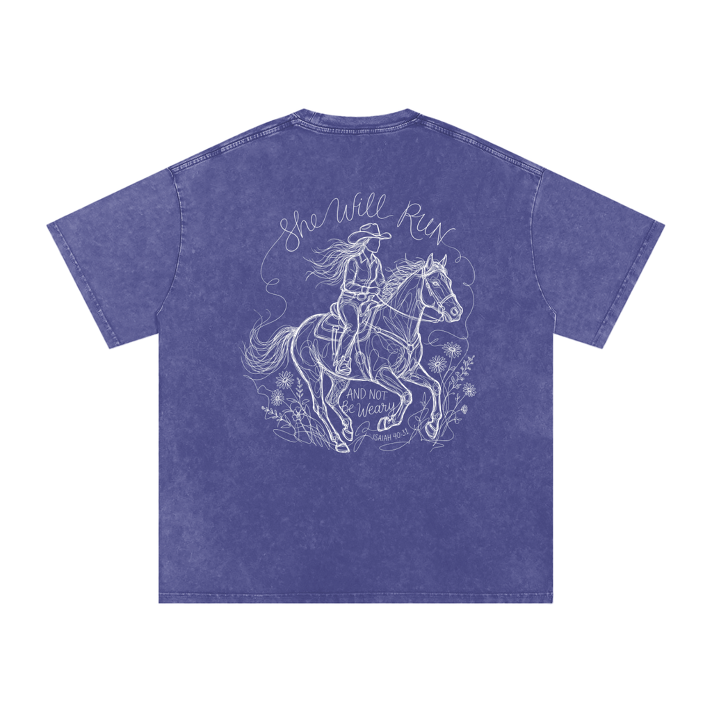 She will run Snow Washed Oversized Cotton T-Shirt
