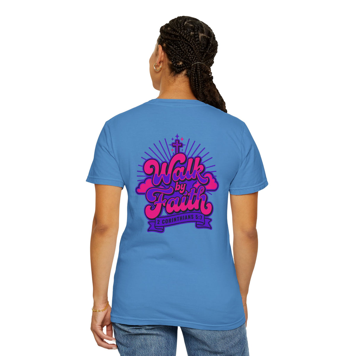 Walk by Faith Christian Graphic T-Shirt – Three Crosses