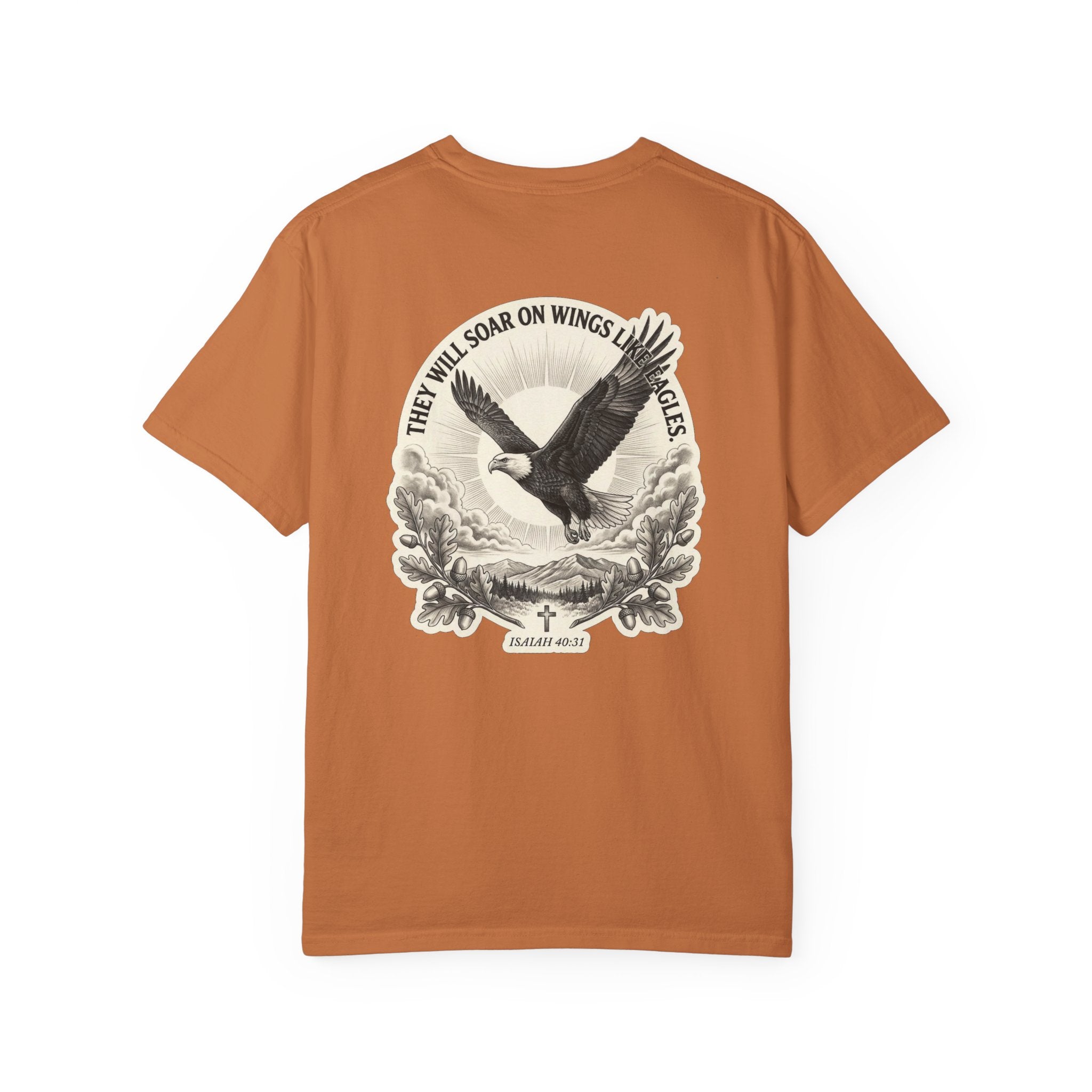Eagle Cross T‑Shirt — 'They Will Soar on Wings' Christian Graphic Tee