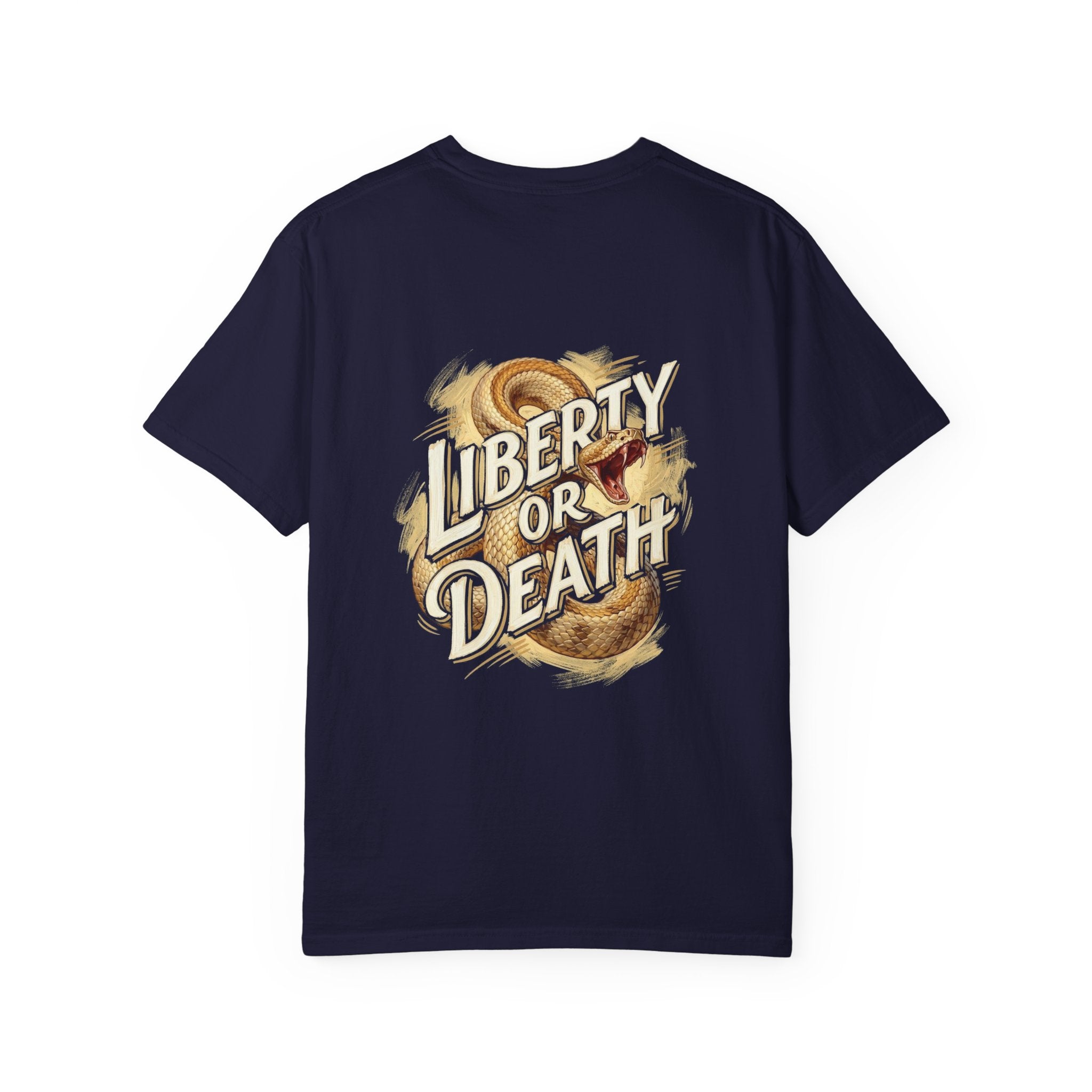 Liberty or Death T-Shirt — America Graphic Tee with Coiled Rattlesnake