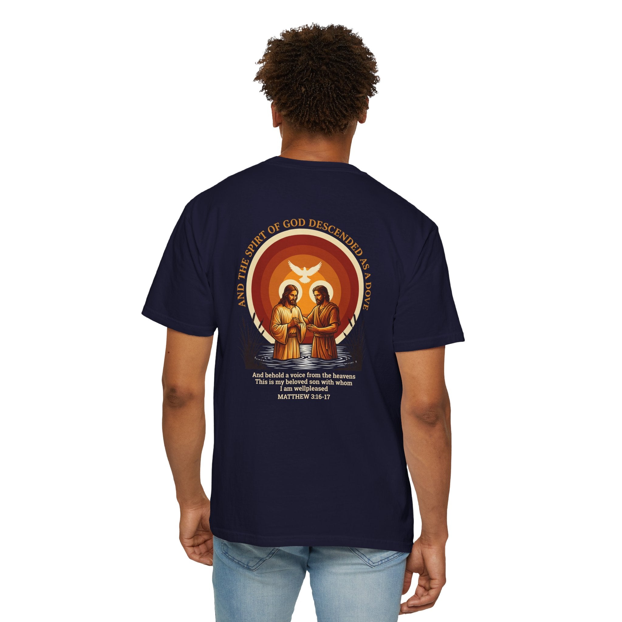 Christian Trinity T-Shirt — Matthew 28:19 Illustrated Back Design