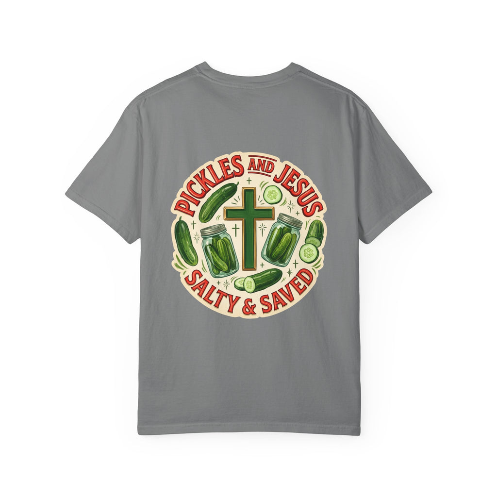 Pickles and Jesus T-Shirt — “Salty & Saved” Christian Graphic Tee