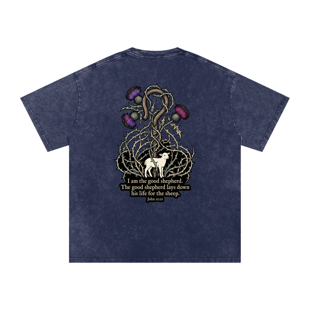 Good Shepherd Snow Washed Oversized Cotton T-Shirt