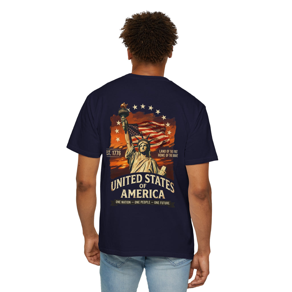 America Graphic T-Shirt — United States Statue of Liberty Patriotic Tee
