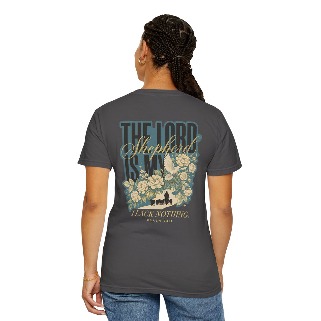 Christian T-Shirt - "The Lord Is My Shepherd" Floral Psalm Tee