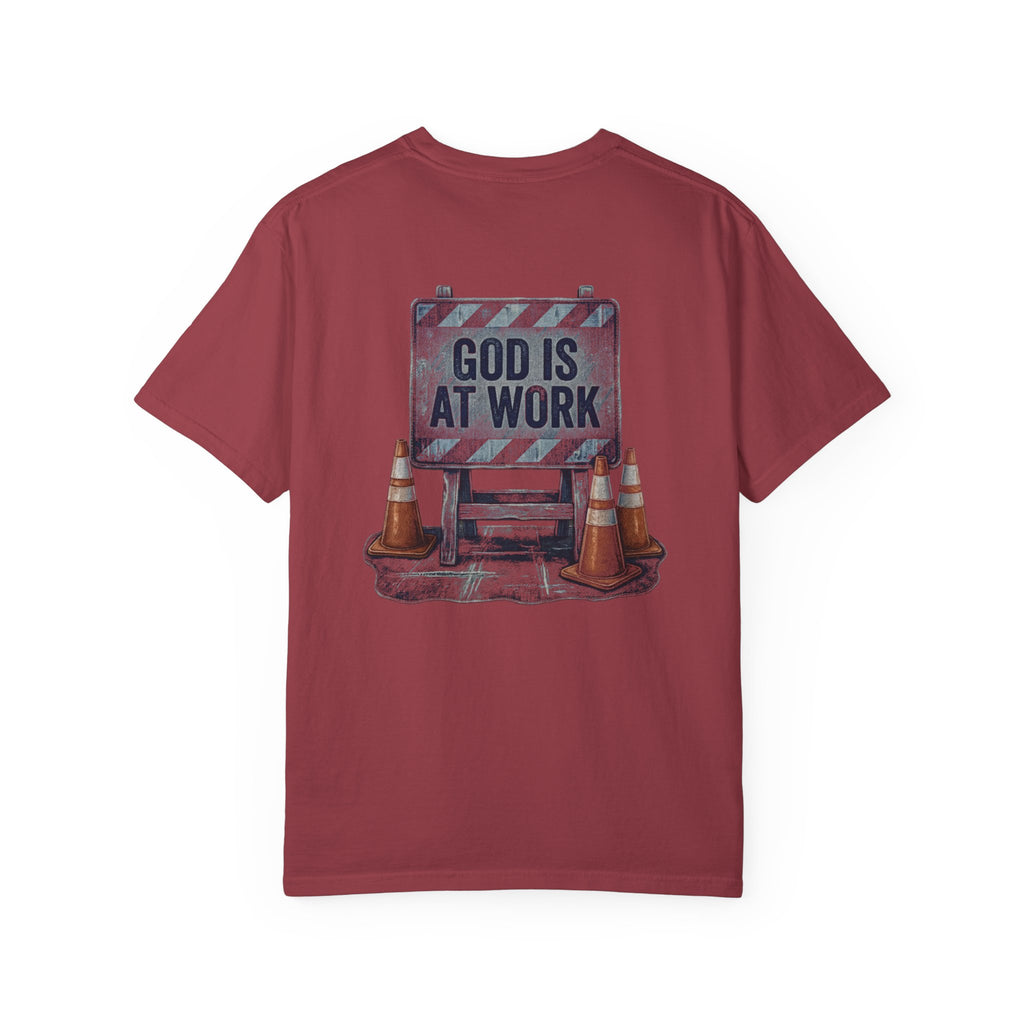 denim god is at work T-shirt | Christian Cross Tee