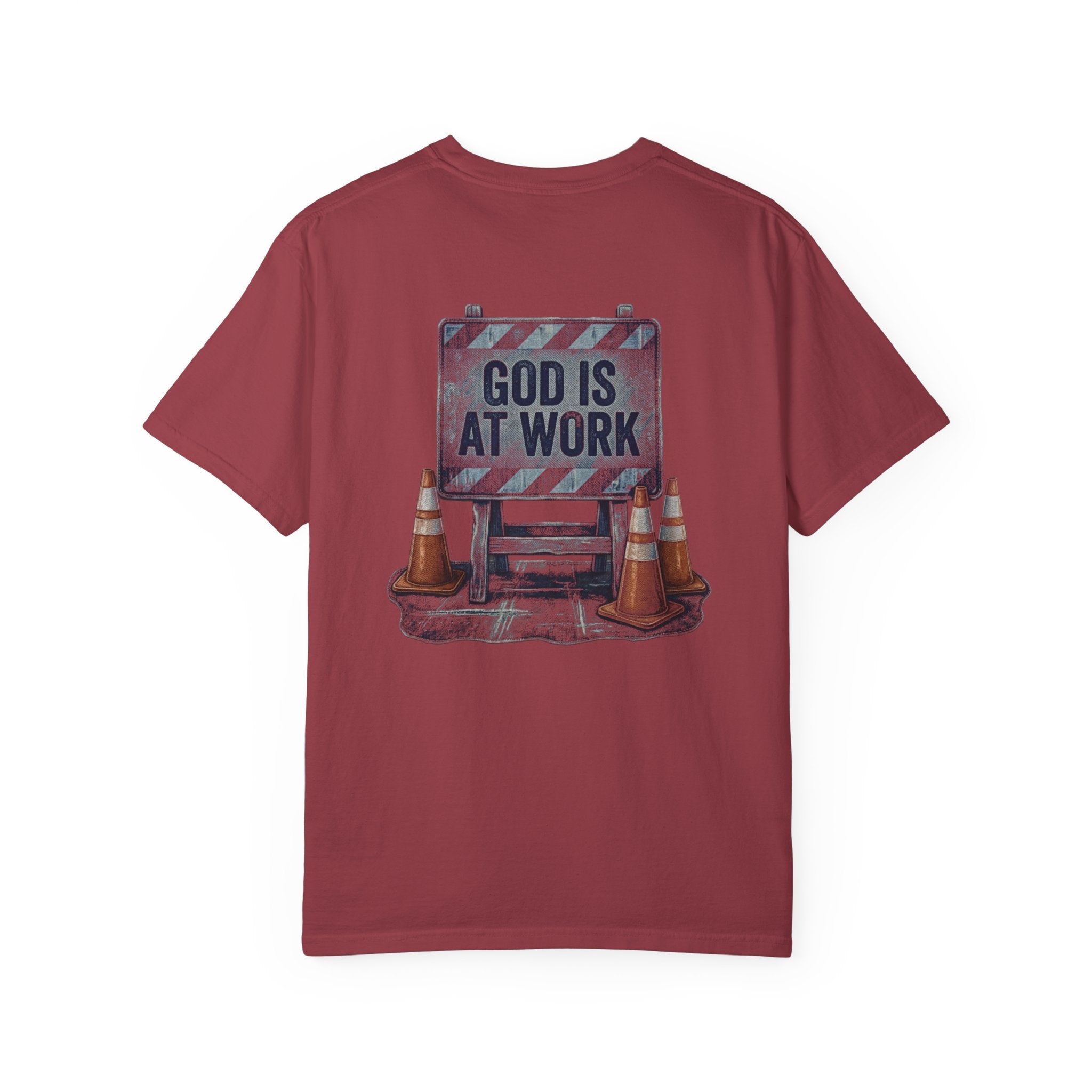 denim god is at work T-shirt | Christian Cross Tee