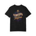 Christian Cross T-Shirt — "Not Perfect, Just Forgiven" Garment-Dyed Tee