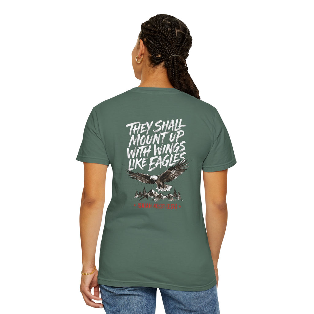 They Shall Mount Up With Wings Like Eagles T-Shirt — Isaiah 40:31 Christian Graphic Tee
