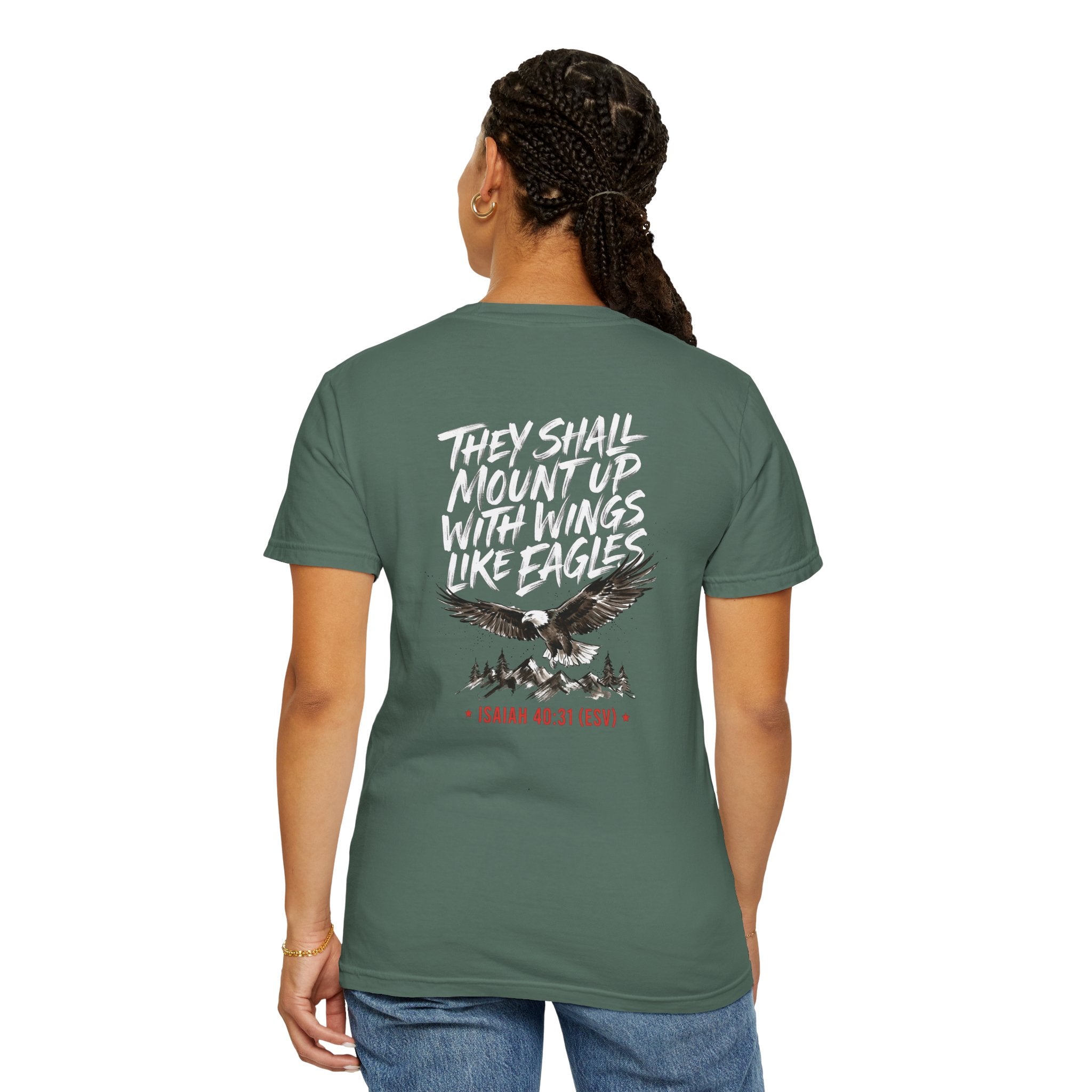 They Shall Mount Up With Wings Like Eagles T-Shirt — Isaiah 40:31 Christian Graphic Tee