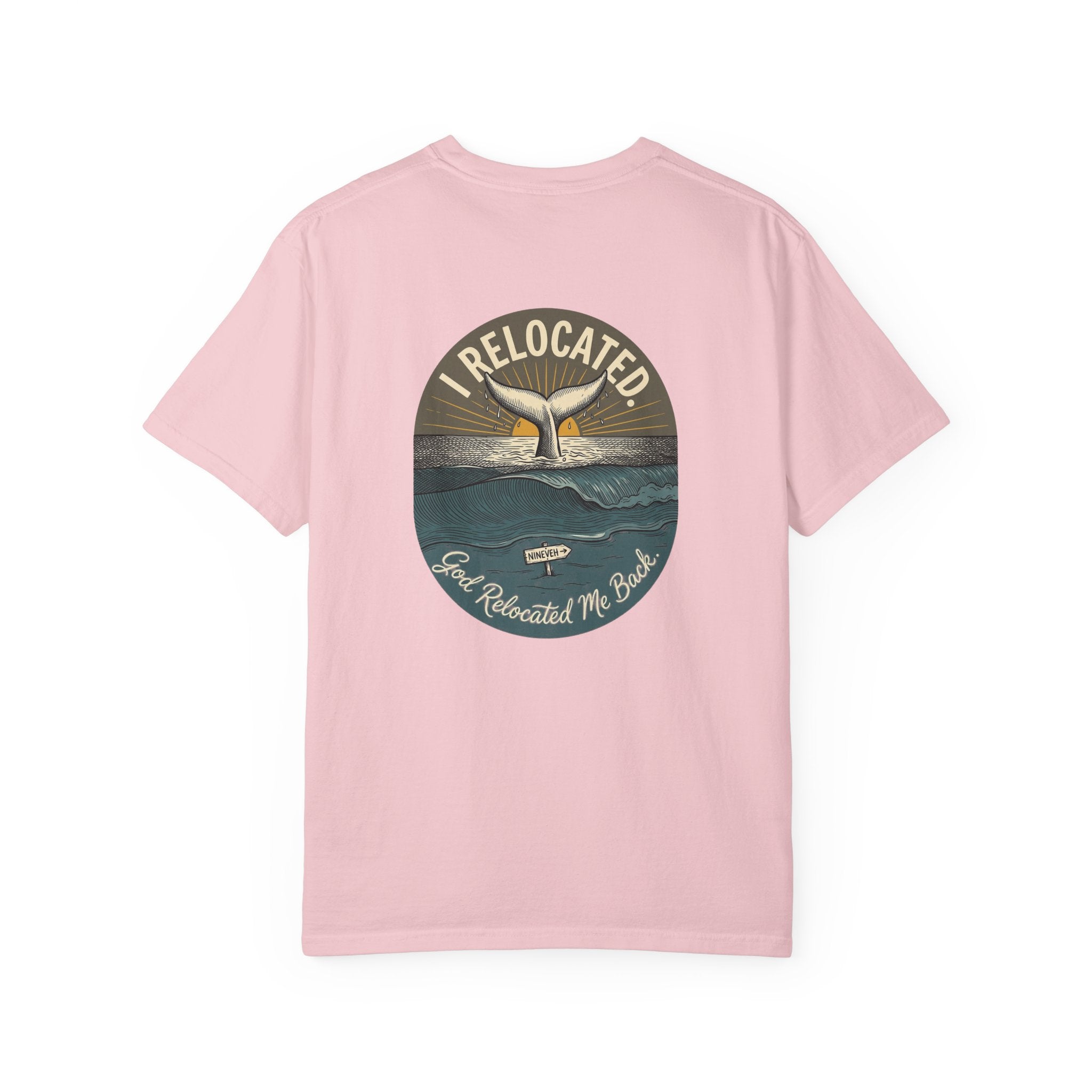 Relocated Whale Tail T-Shirt — “I Relocated” Retro Ocean Graphic Tee