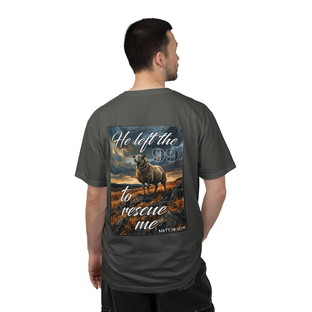 Christian Shepherd T-Shirt — "He Left the 99 to Rescue Me" Graphic Tee