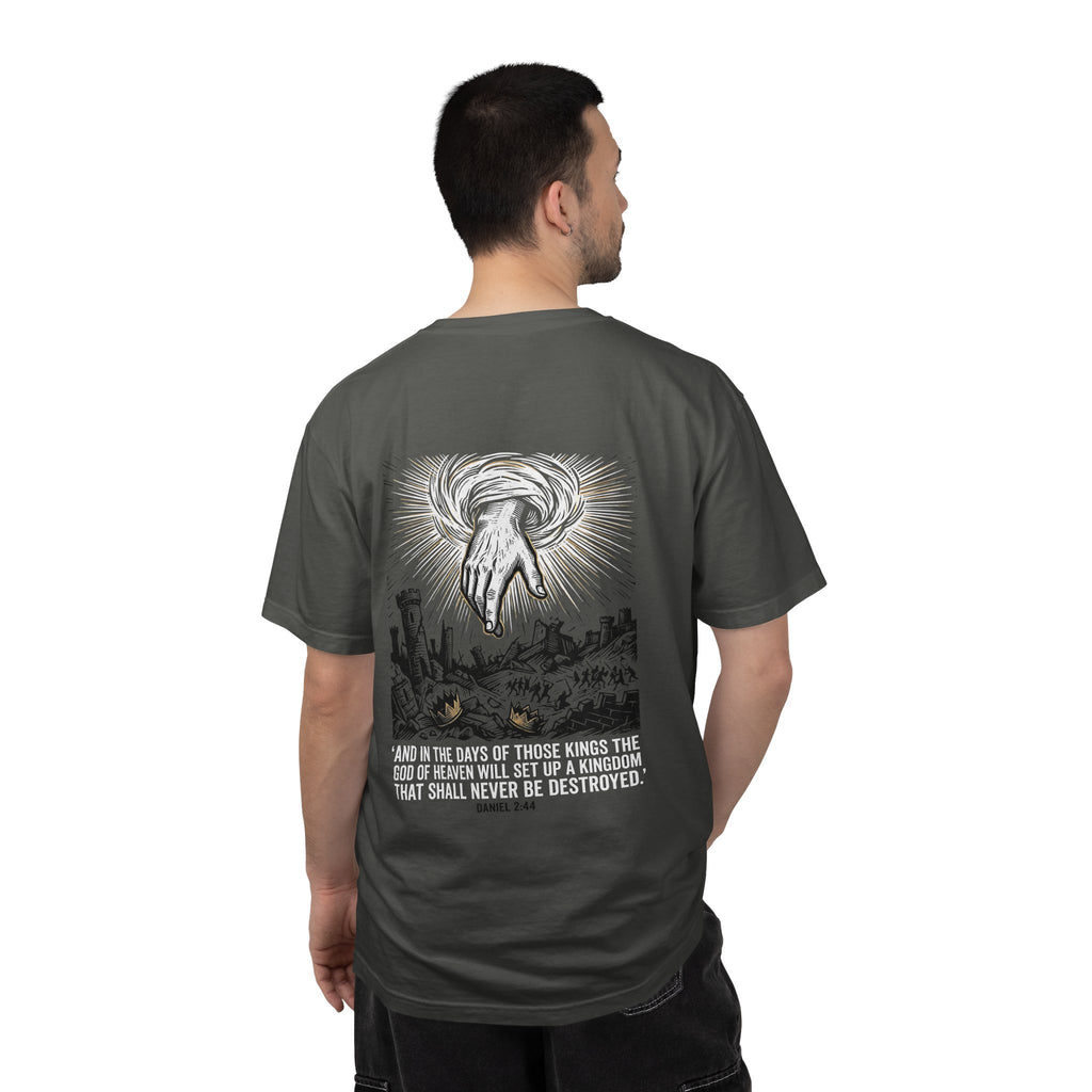 Christian Cross T-Shirt — 'Kingdom That Shall Never Be Destroyed' Graphic Tee