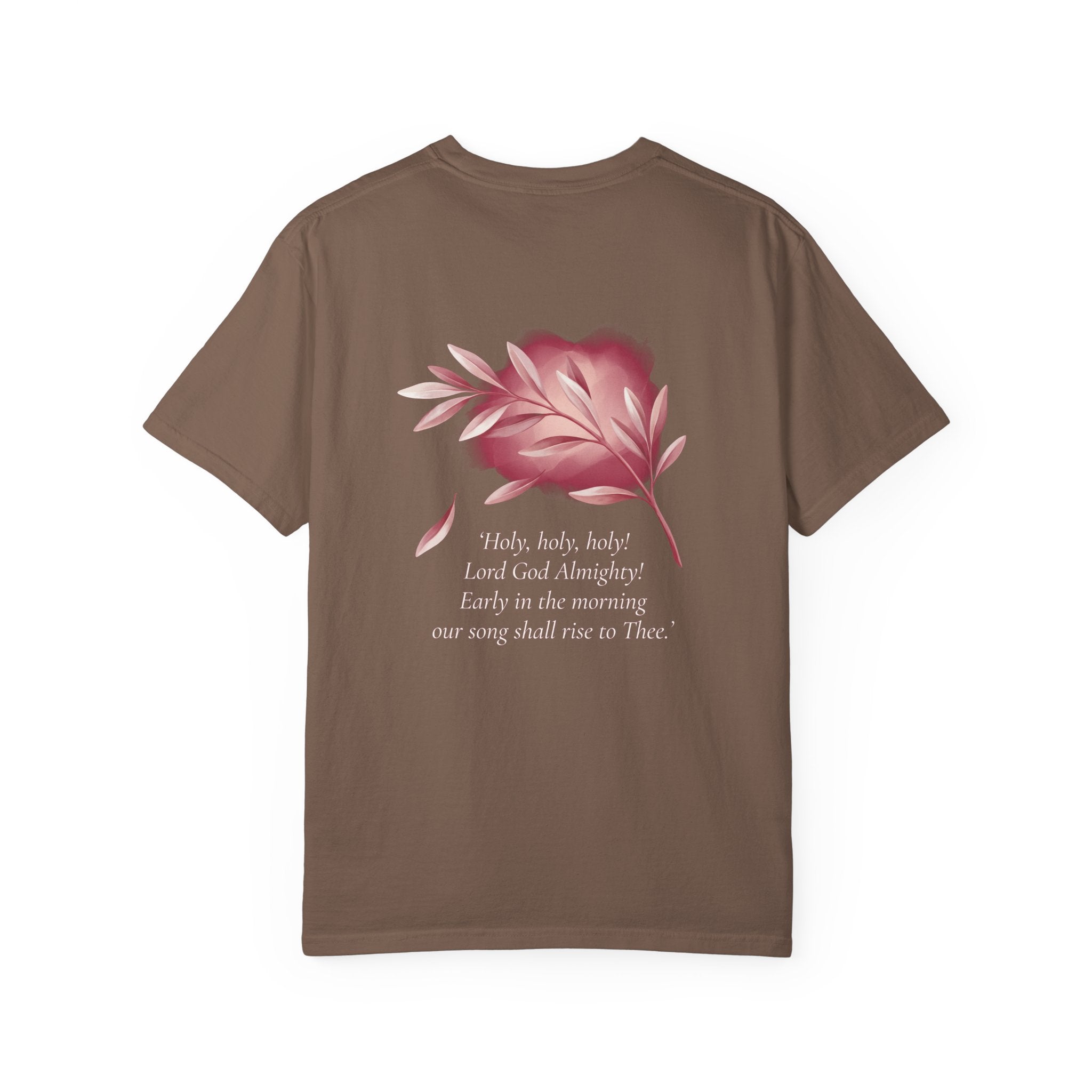 Christian Cross T-Shirt — Floral Hymn Back Print