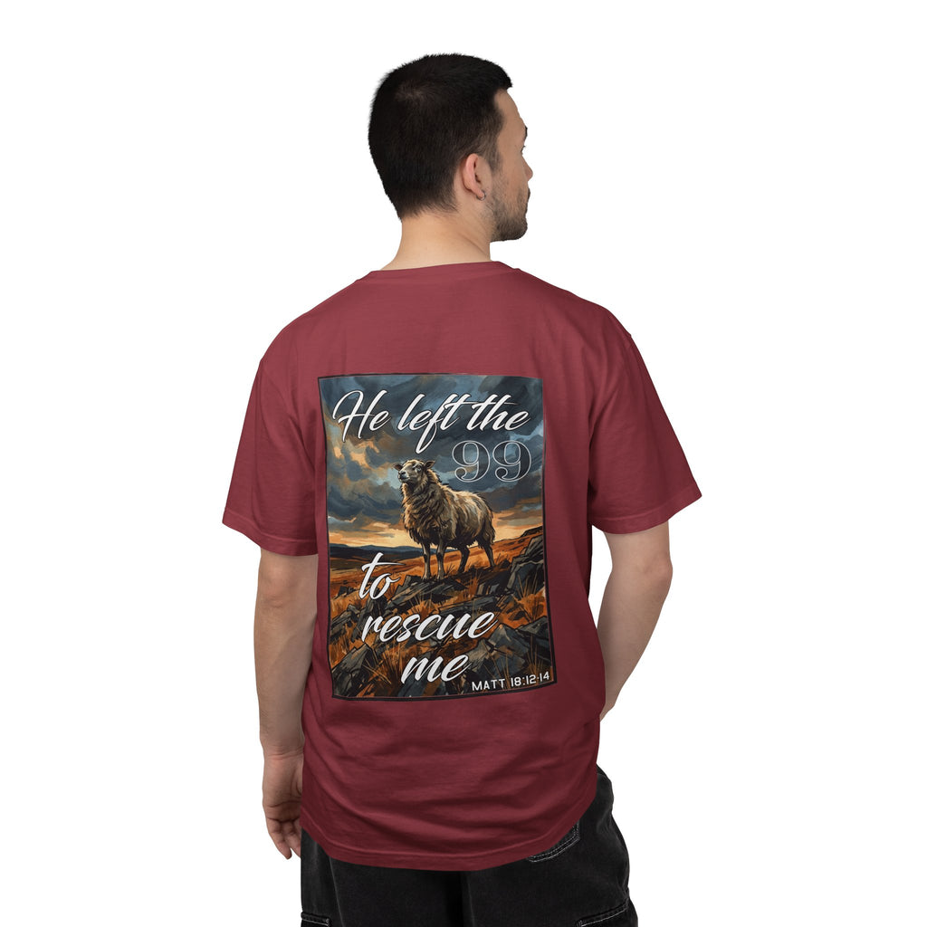 Christian Shepherd T-Shirt — "He Left the 99 to Rescue Me" Graphic Tee