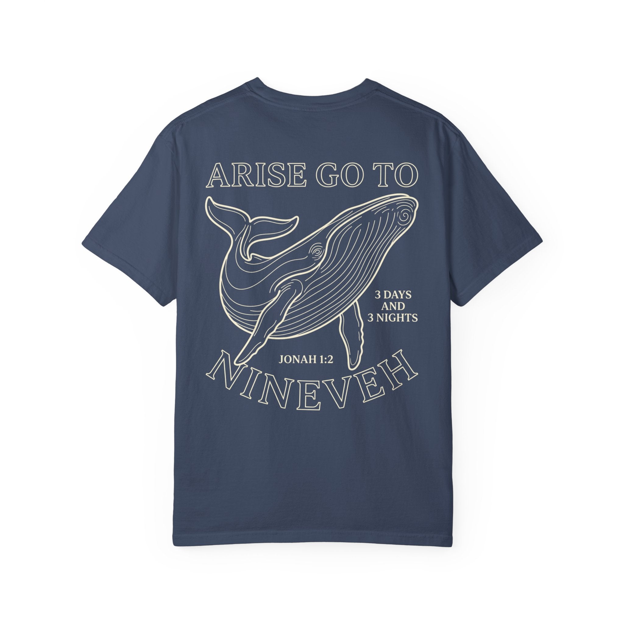 Jonah Whale T‑Shirt — "Arise Go to Nineveh" Christian Graphic Tee