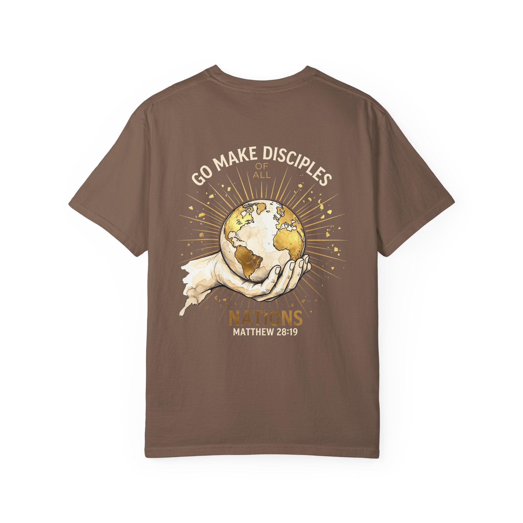 Discipleship Cross T-Shirt — "Go Make Disciples" Matthew 28:19 Christian Tee