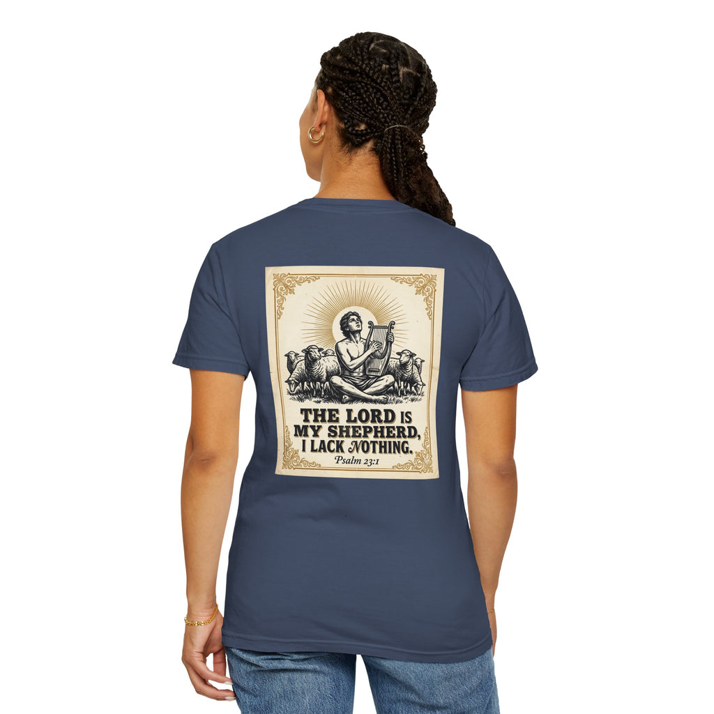 Christian Cross T-Shirt — "The Lord Is My Shepherd" Graphic Tee