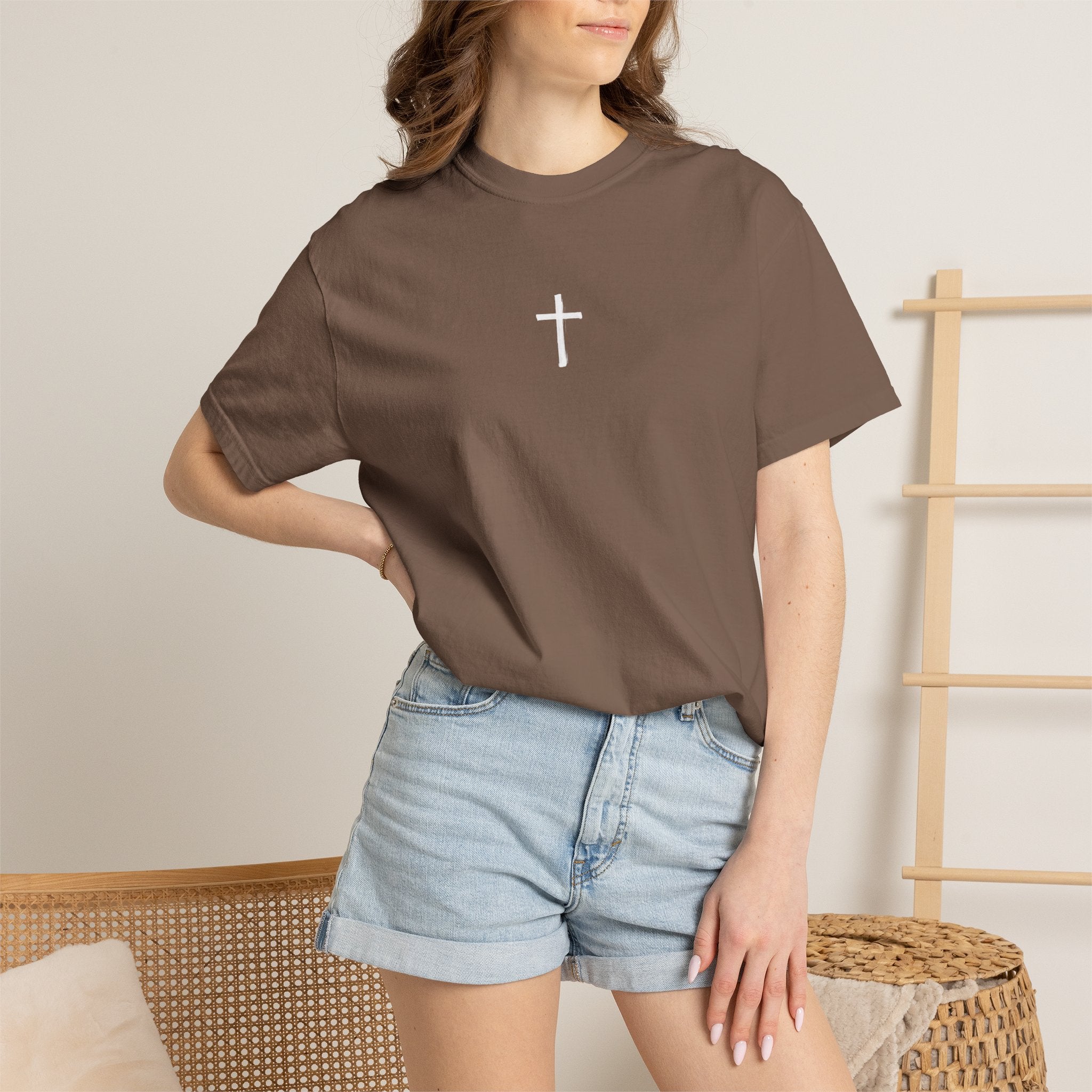 Baptism Cross T-Shirt — "Buried with Christ" Inspirational Faith Tee