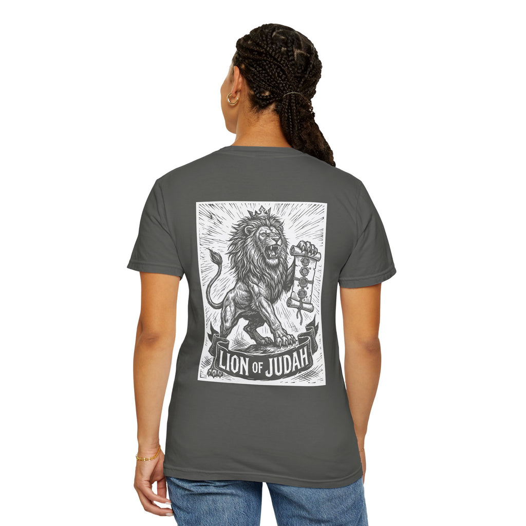 Lion of Judah T-Shirt — Graphic Christian Faith Tee with Flame Logo