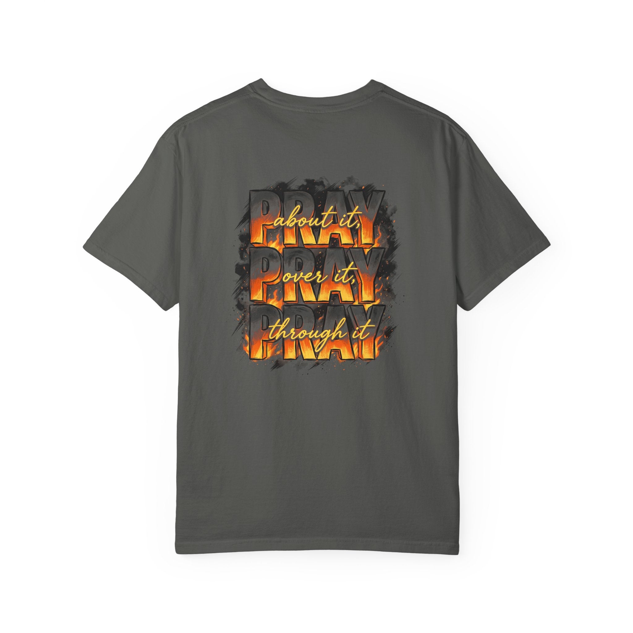 Prayer Graphic T-Shirt — “Pray About It” Cross Tee