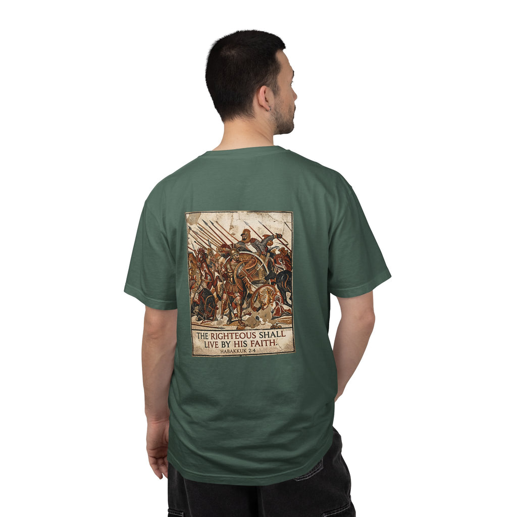 Faith Cross T‑Shirt — "The Righteous Shall Live by His Faith" Graphic Tee