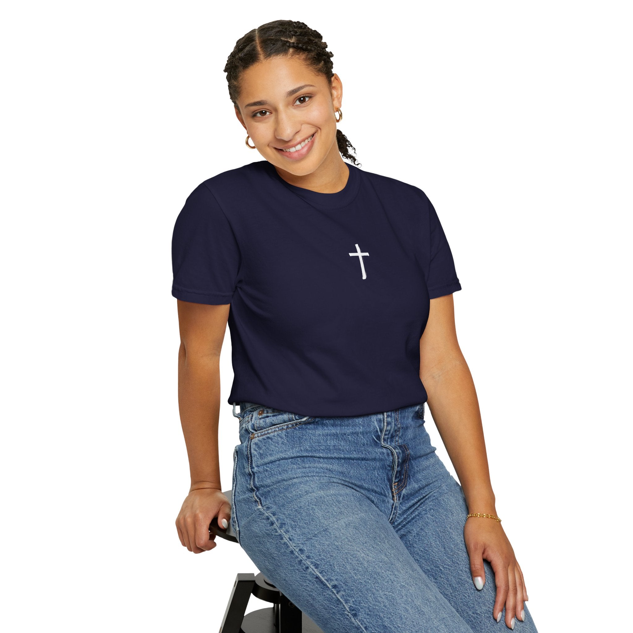 Christian Angel Cross T-Shirt — Inspirational Scripture Back Graphic