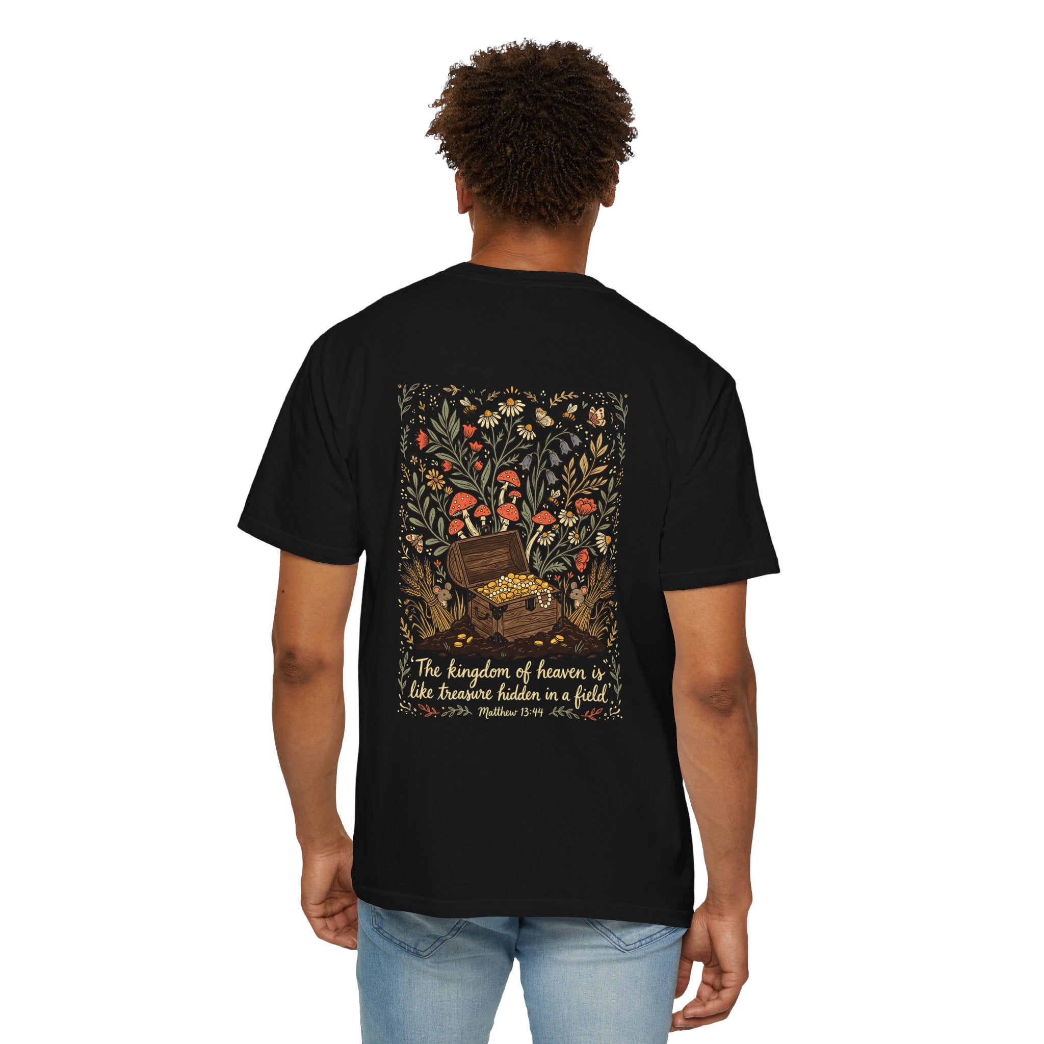 Christian Cross T-Shirt — 'The Kingdom of Heaven' Illustrated Back Print