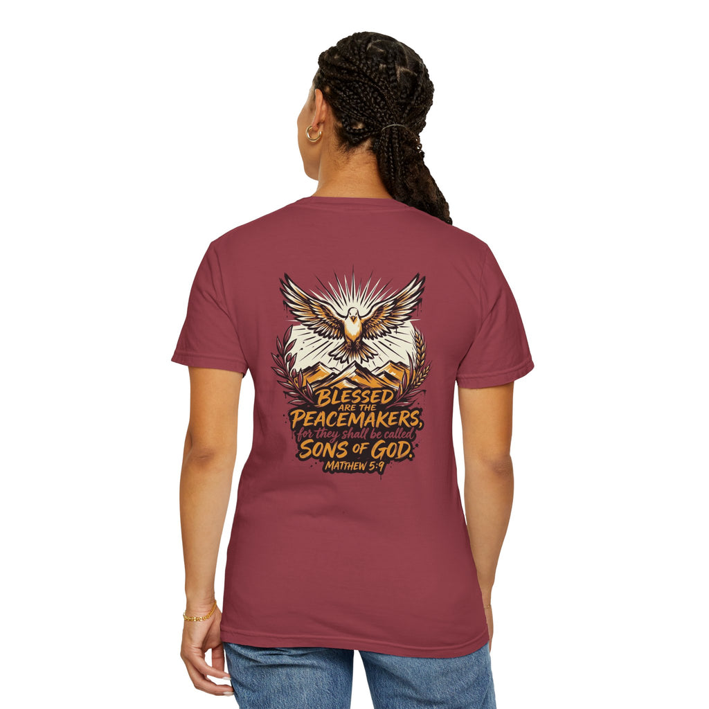 Blessed Peacemakers Dove T-Shirt — Matthew 5:9 Christian Tee