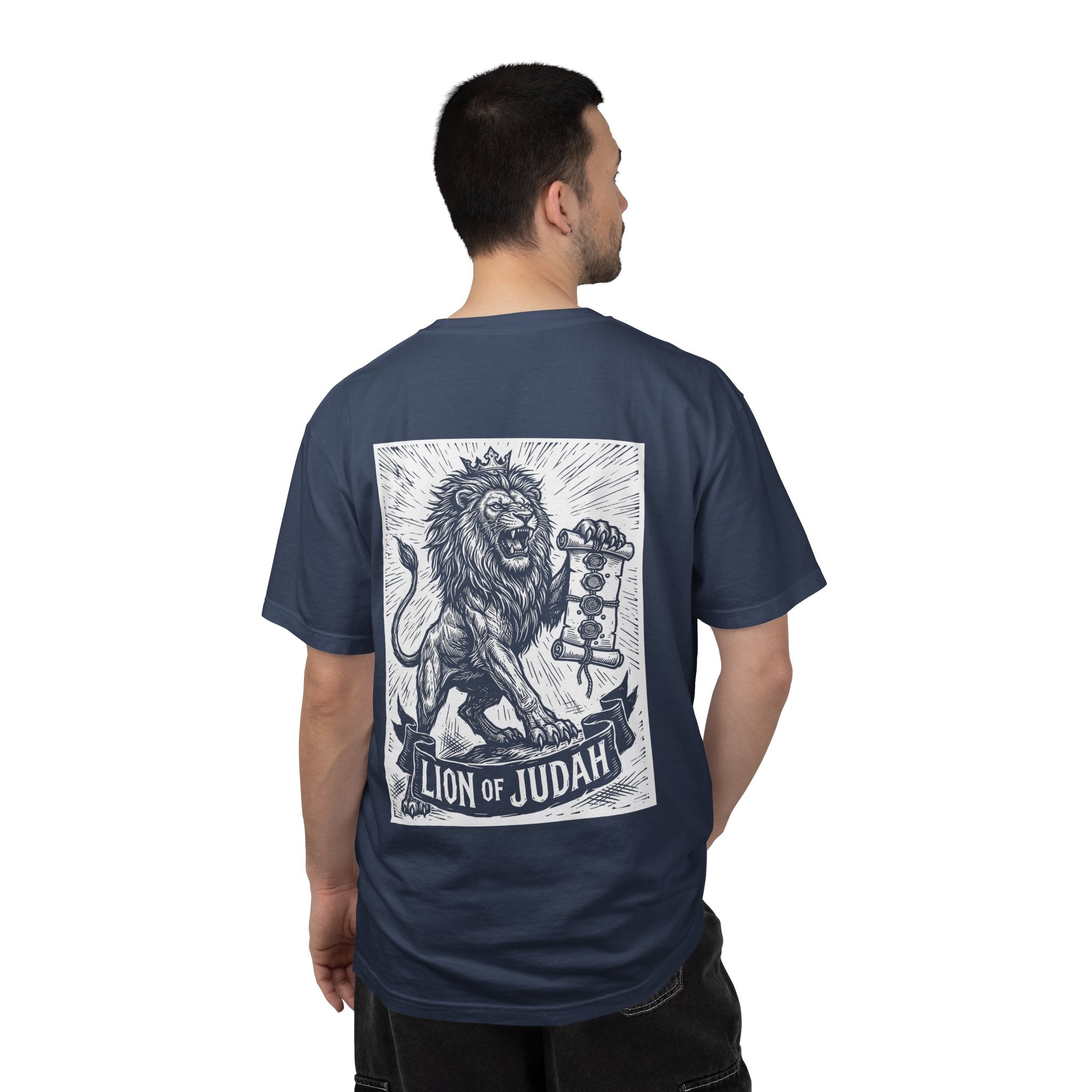 Lion of Judah T-Shirt — Graphic Christian Faith Tee with Flame Logo