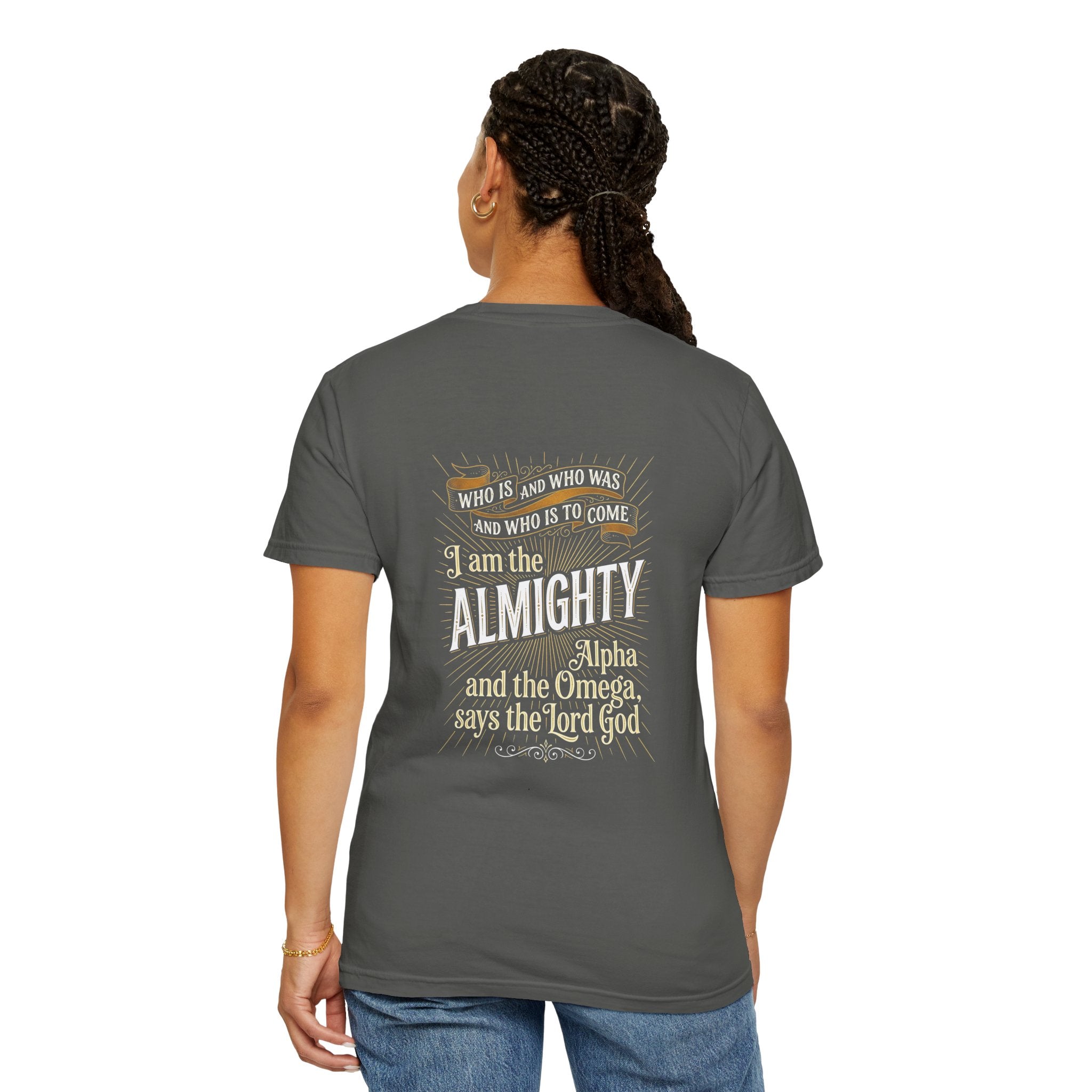 Almighty Cross T-Shirt — "I Am the Almighty" Scripture Tee