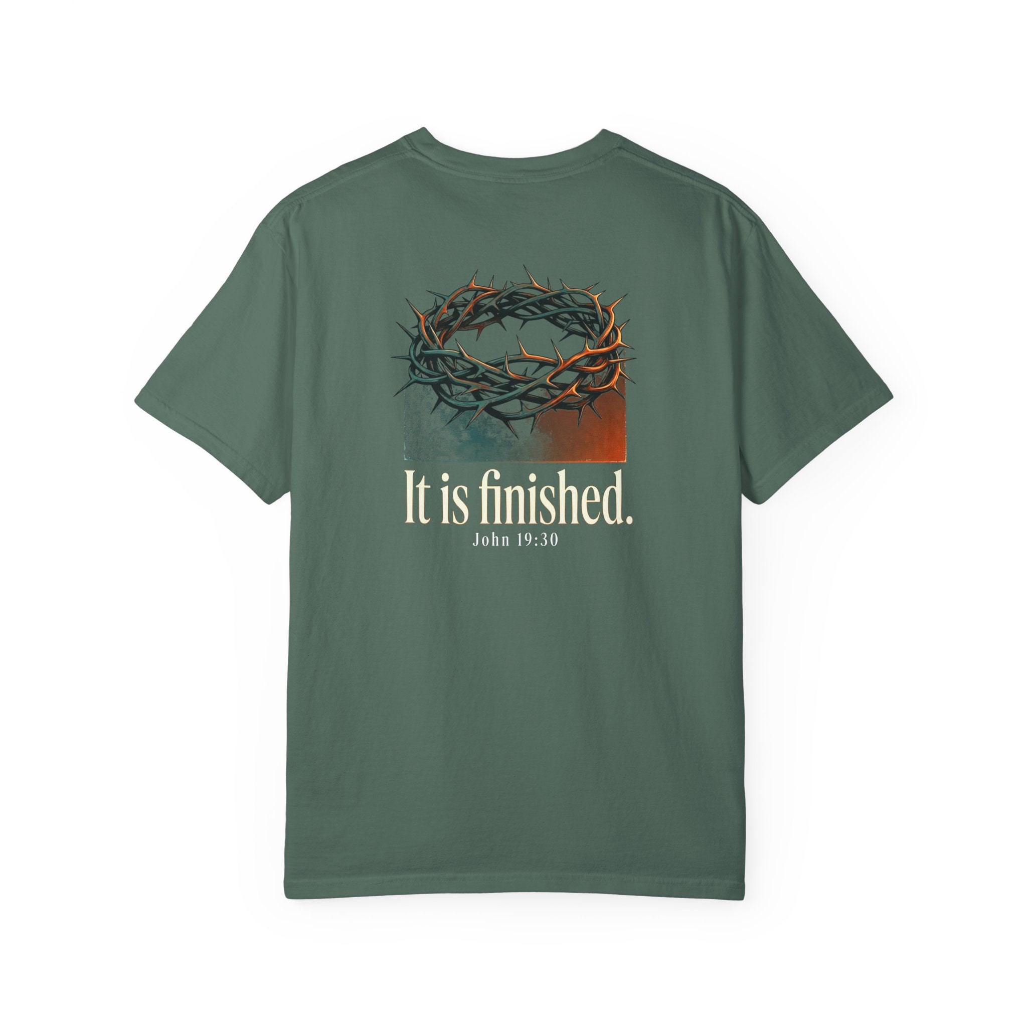 Christian T-Shirt — 'It Is Finished' Crown of Thorns Tee (John 19:30)
