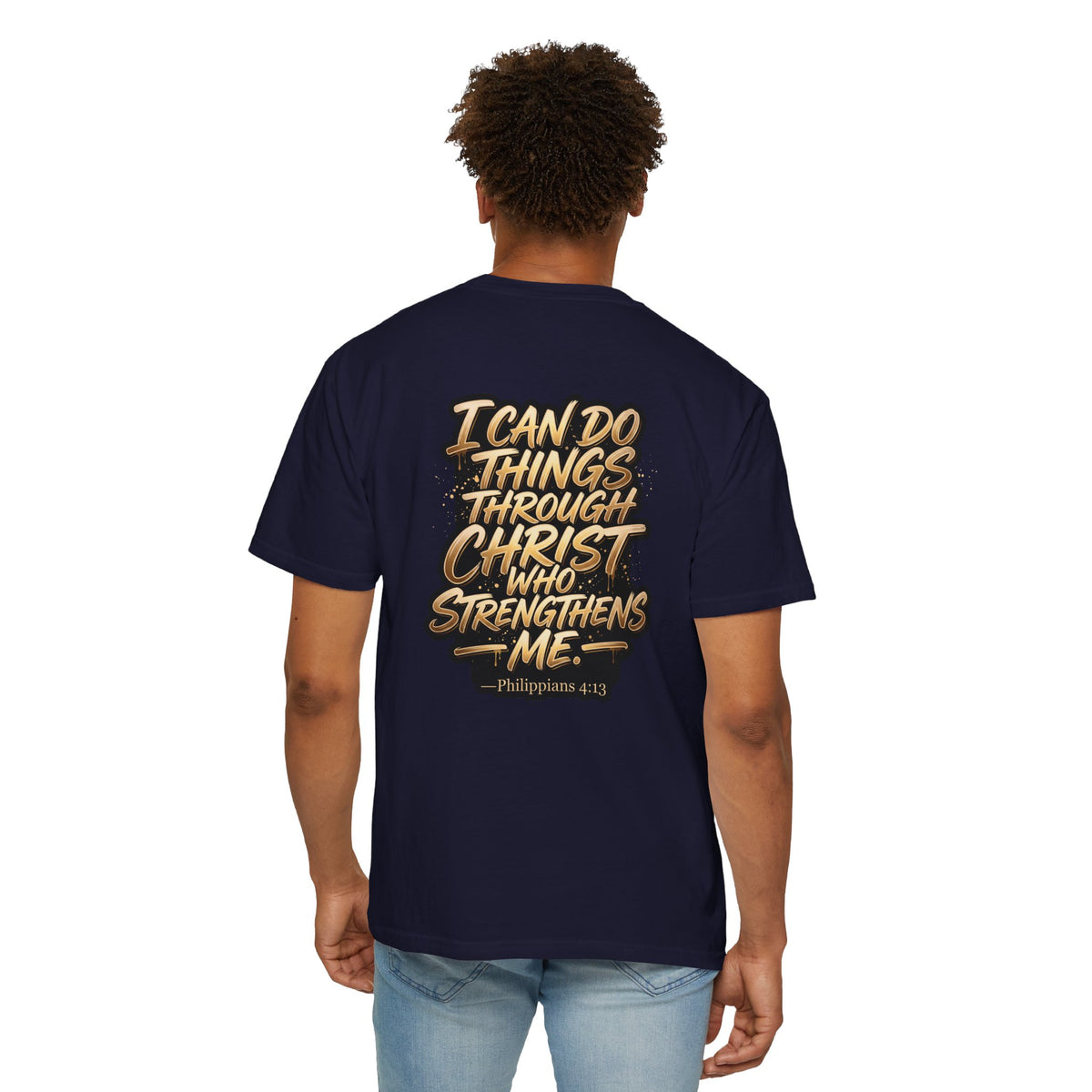 Christian Cross T-Shirt — "I Can Do All Things Through Christ" Scripture Tee