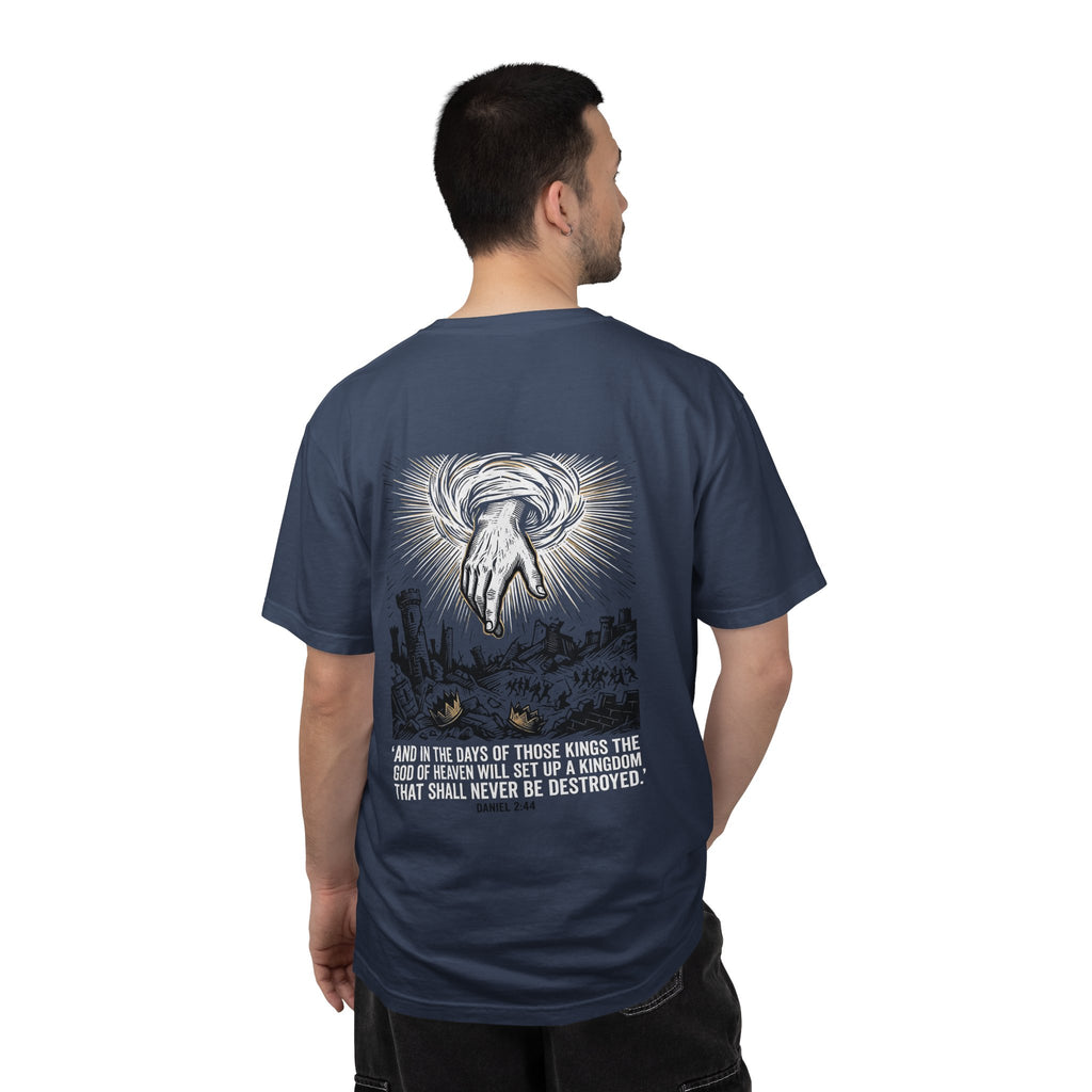Christian Cross T-Shirt — 'Kingdom That Shall Never Be Destroyed' Graphic Tee