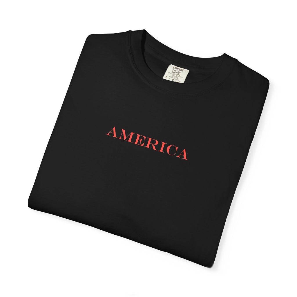Americana Buffalo Tee — "Land of the Free" Garment-Dyed T-Shirt