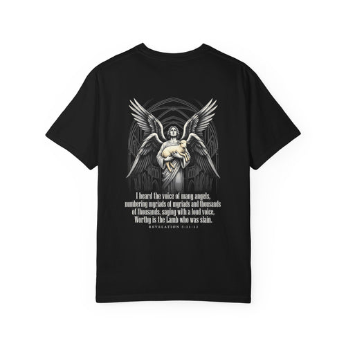 Christian Angel Cross T-Shirt — Inspirational Scripture Back Graphic