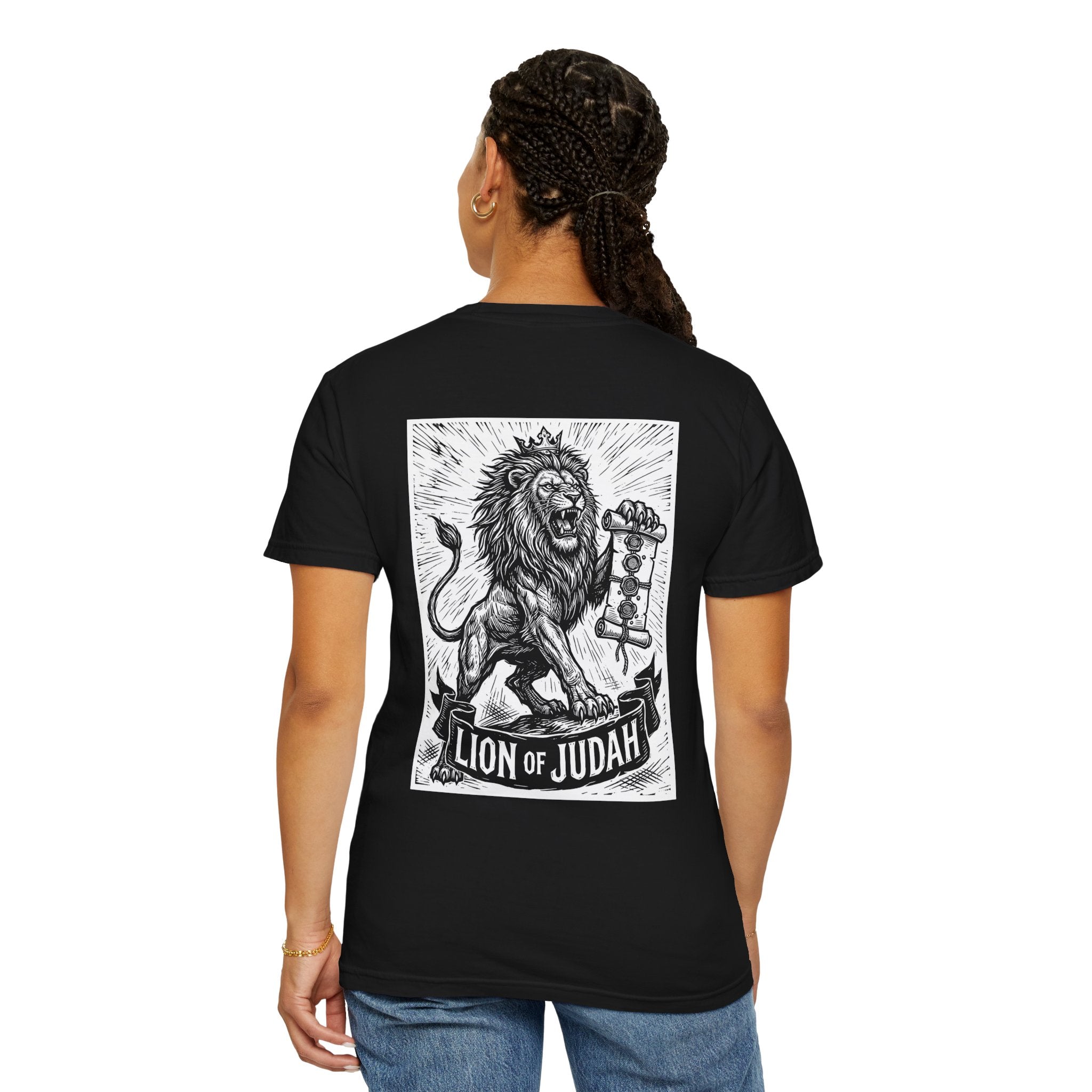 Lion of Judah T-Shirt — Graphic Christian Faith Tee with Flame Logo