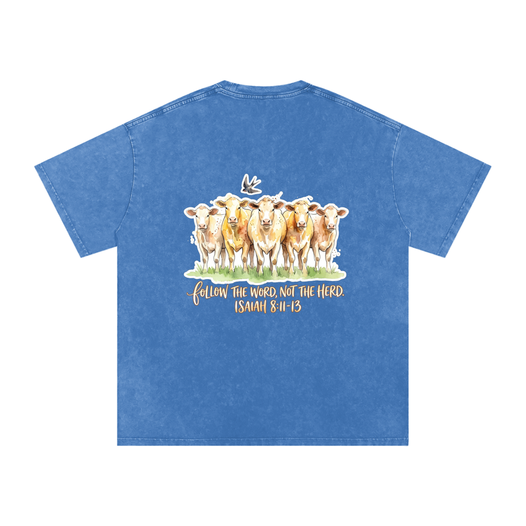 Don't fallow the heard Snow Washed Oversized Cotton T-Shirt