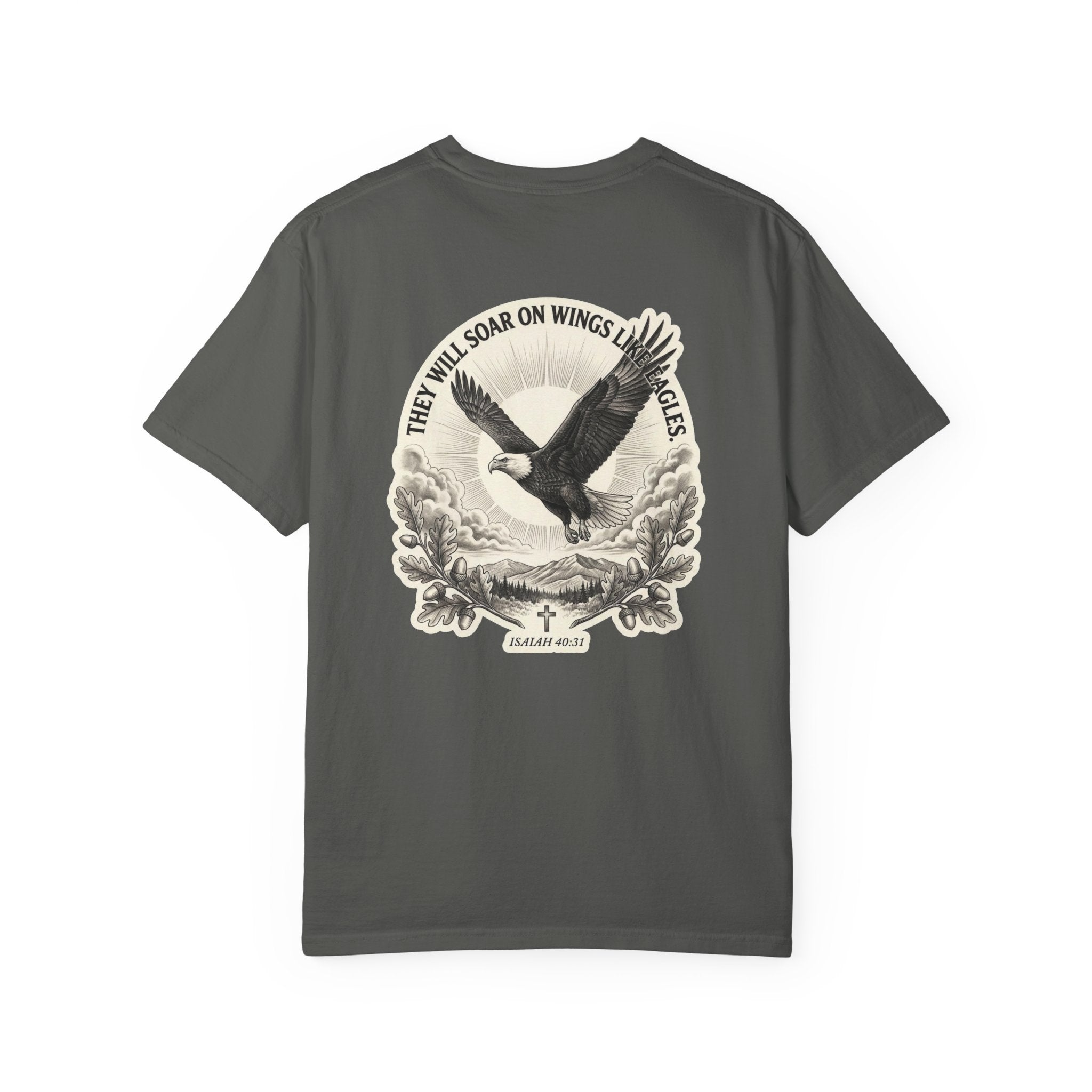 Eagle Cross T‑Shirt — 'They Will Soar on Wings' Christian Graphic Tee