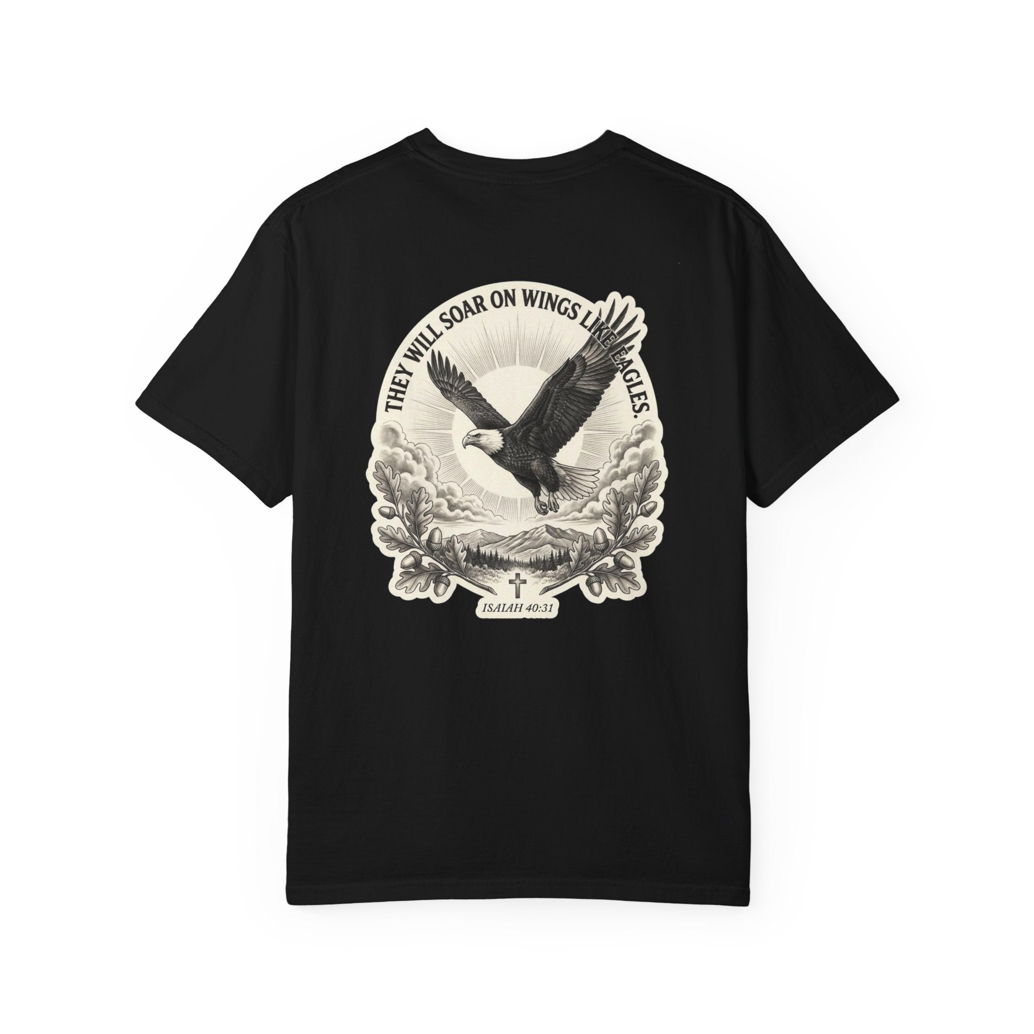 Eagle Cross T‑Shirt — 'They Will Soar on Wings' Christian Graphic Tee