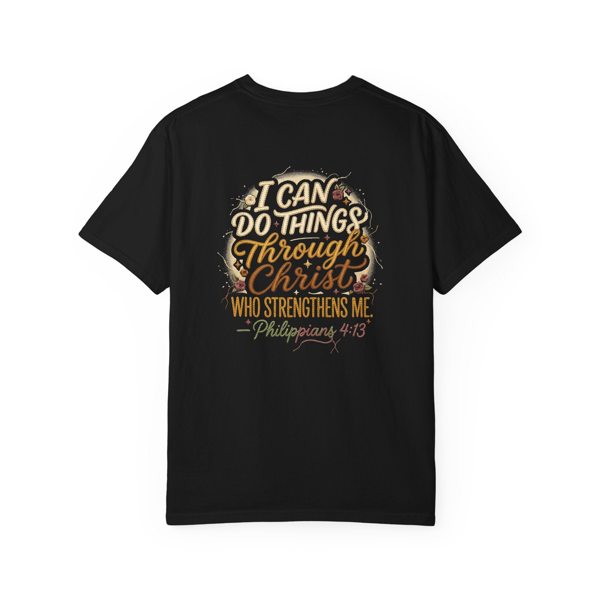 Christian Cross T-Shirt — "I Can Do All Things Through Christ" Inspirational Tee