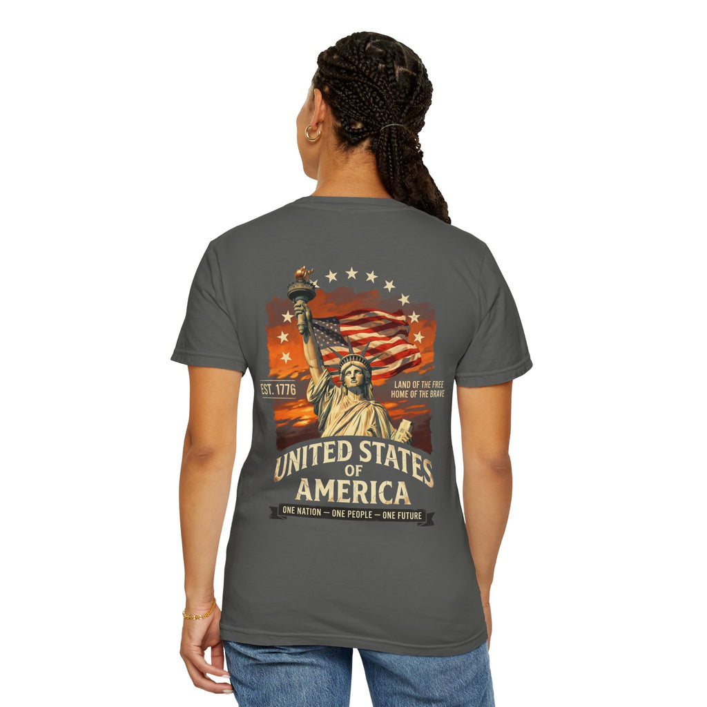 America Graphic T-Shirt — United States Statue of Liberty Patriotic Tee