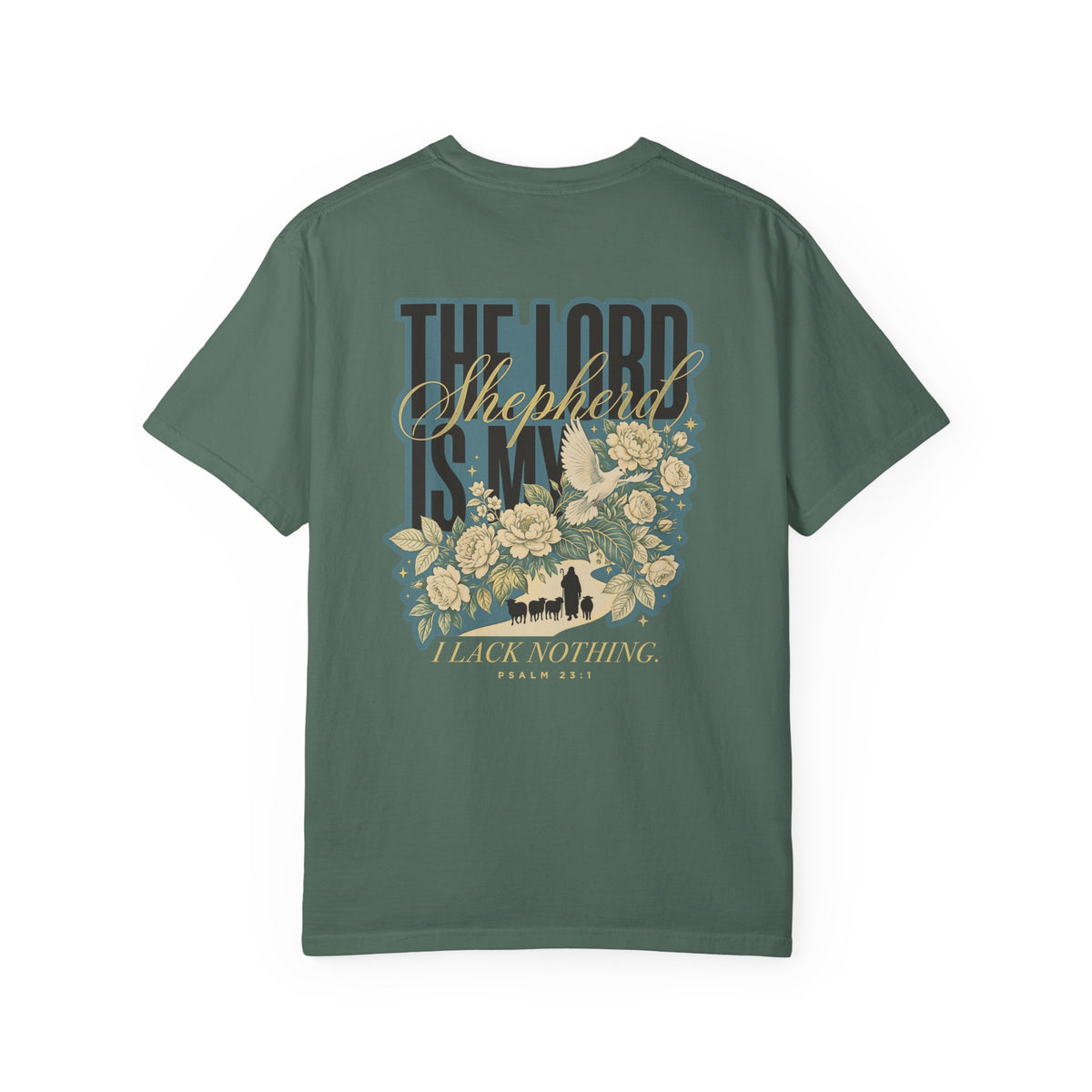 Christian T-Shirt - "The Lord Is My Shepherd" Floral Psalm Tee
