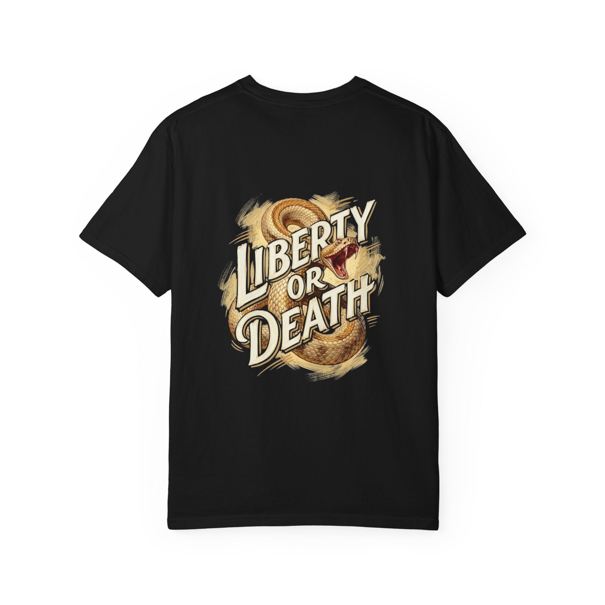 Liberty or Death T-Shirt — America Graphic Tee with Coiled Rattlesnake