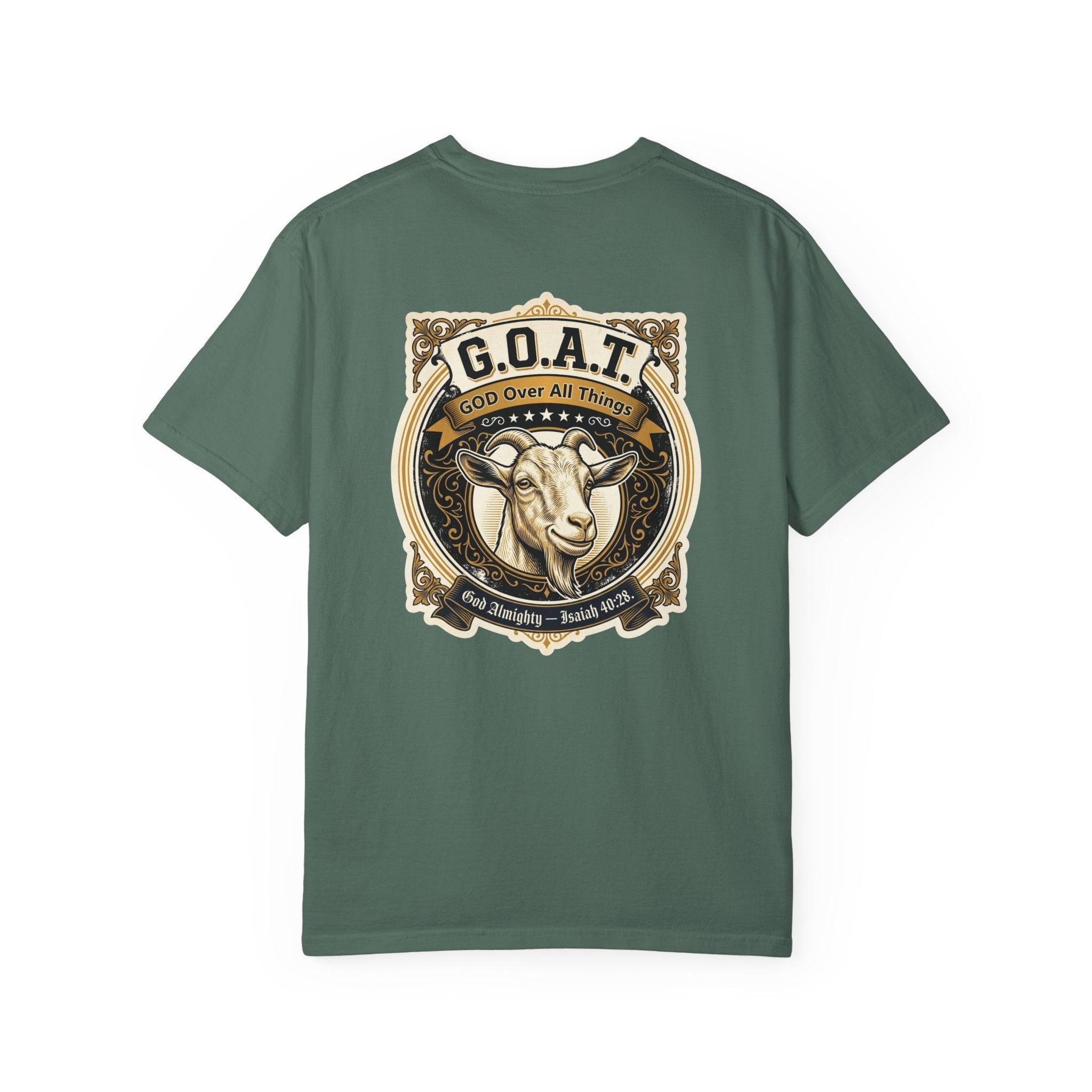 GOAT Graphic T-Shirt — Vintage Three Crosses & Goat Emblem