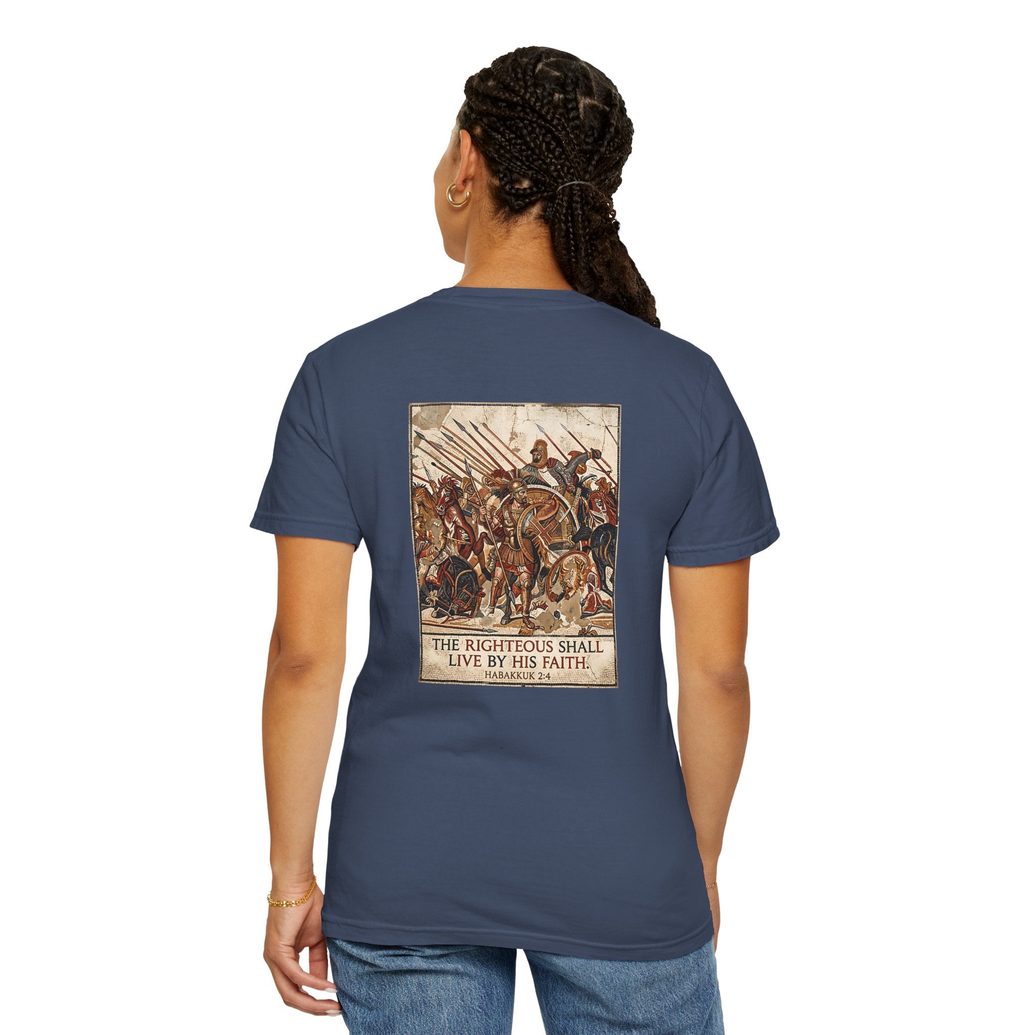 Faith Cross T‑Shirt — "The Righteous Shall Live by His Faith" Graphic Tee