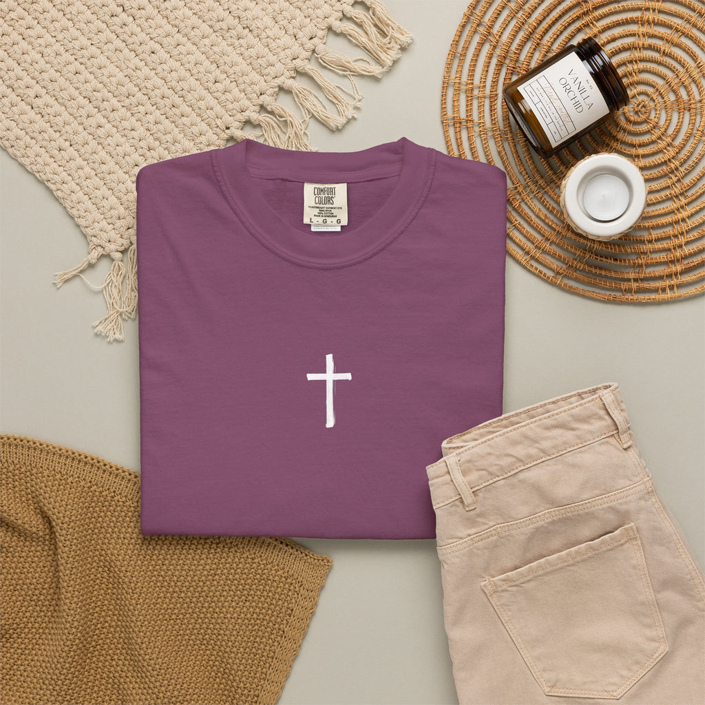 Christian Eagle Cross T‑Shirt — "Beneath the Shadow of Thy Wings" (Isaiah 40:3)