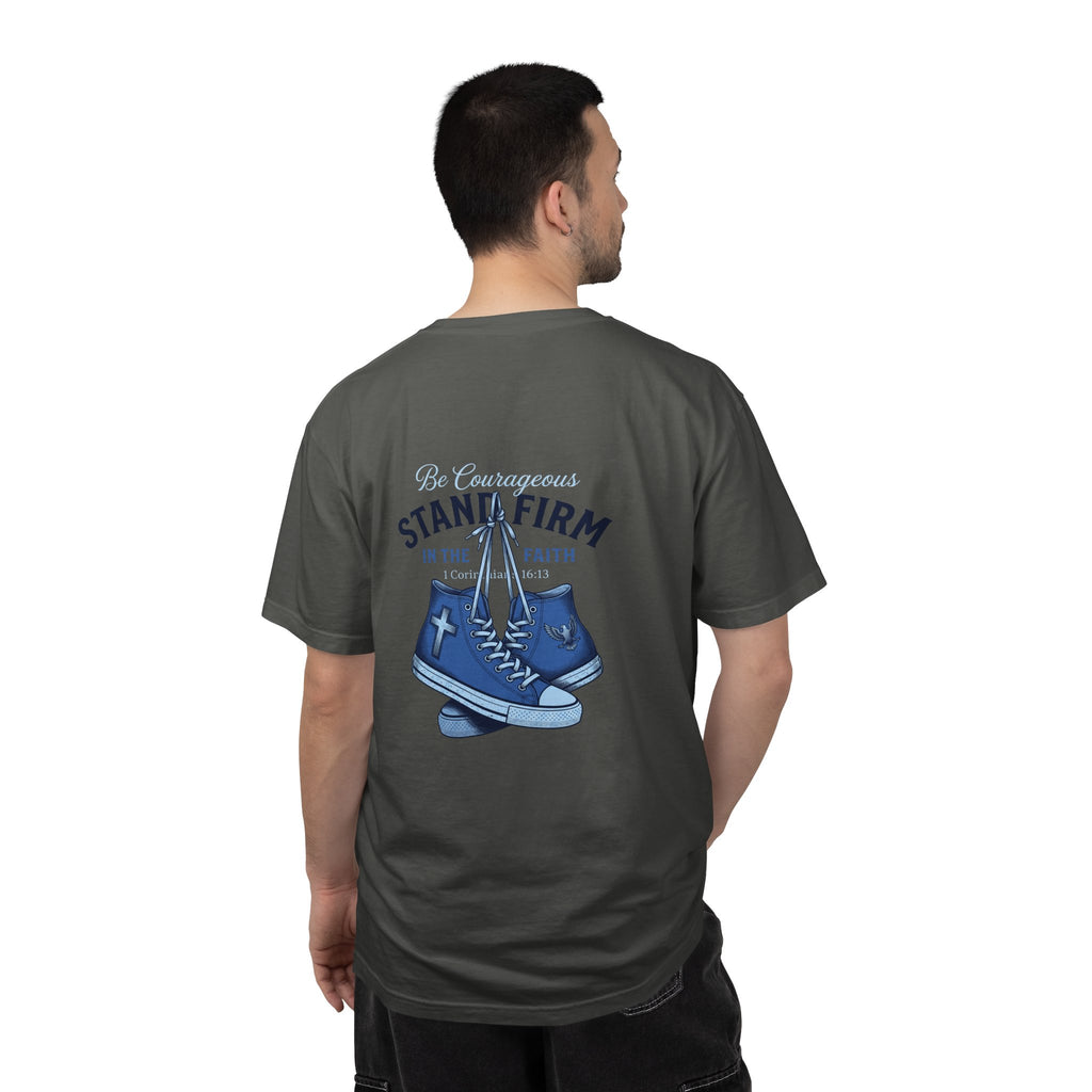 Christian Cross T-Shirt — 'Be Courageous, Stand Firm' Graphic Tee