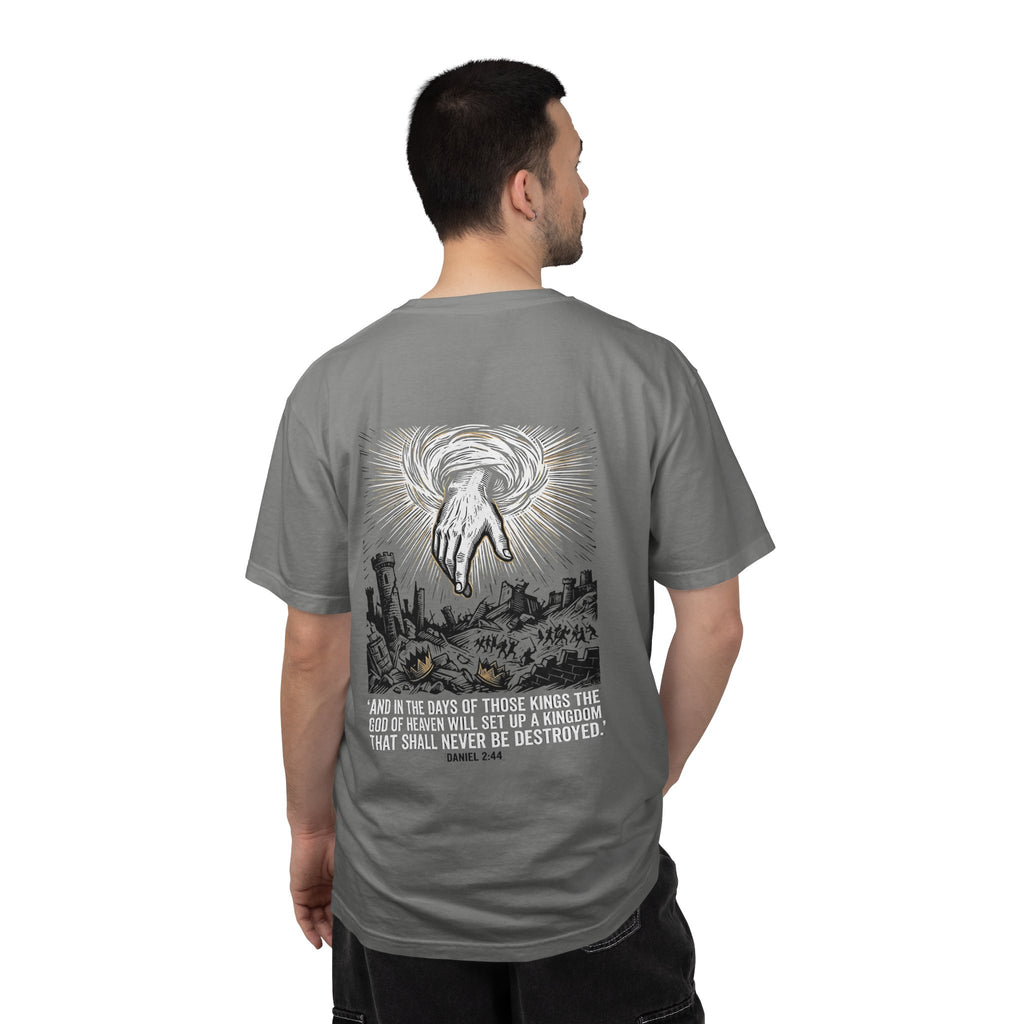 Christian Cross T-Shirt — 'Kingdom That Shall Never Be Destroyed' Graphic Tee