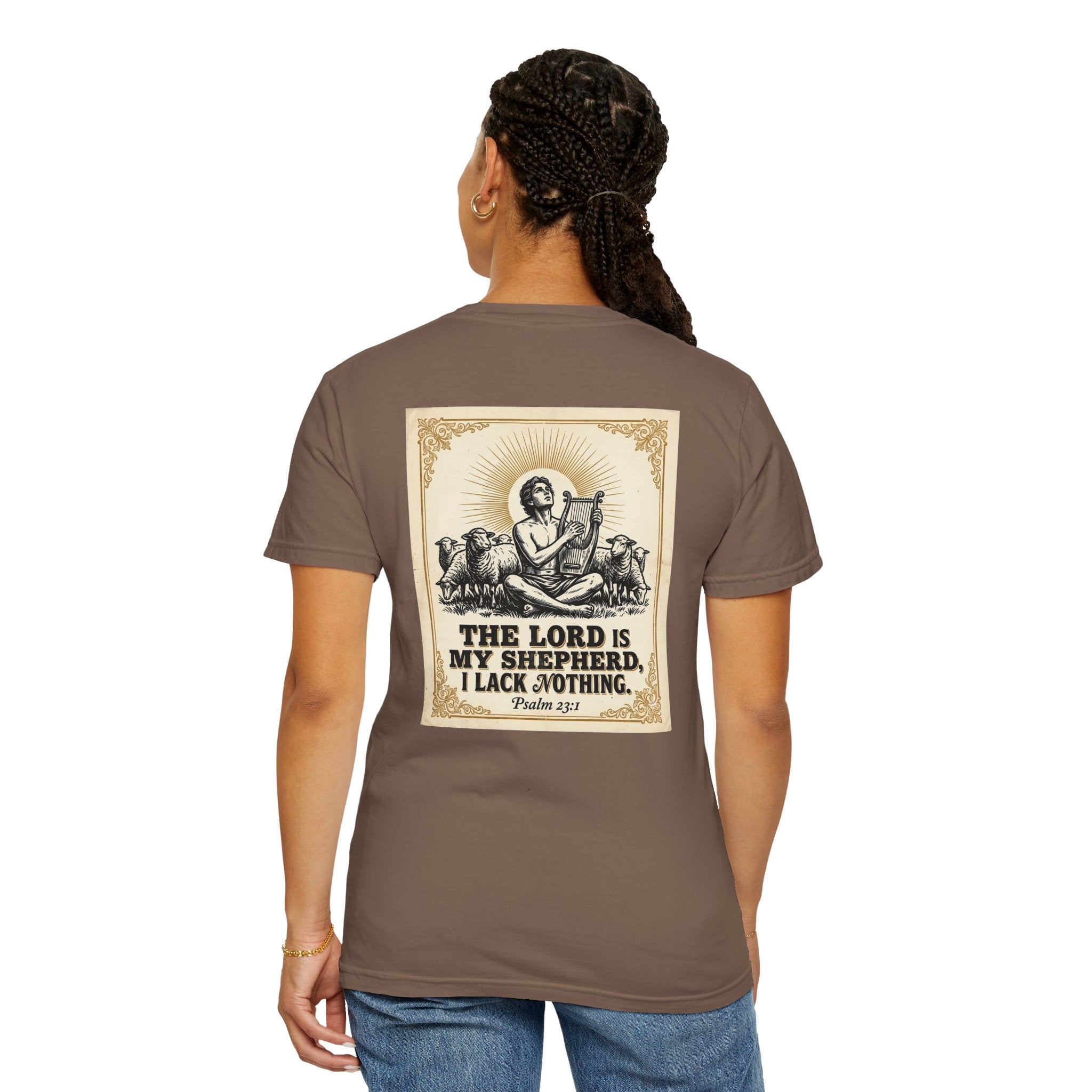 Christian Cross T-Shirt — "The Lord Is My Shepherd" Graphic Tee